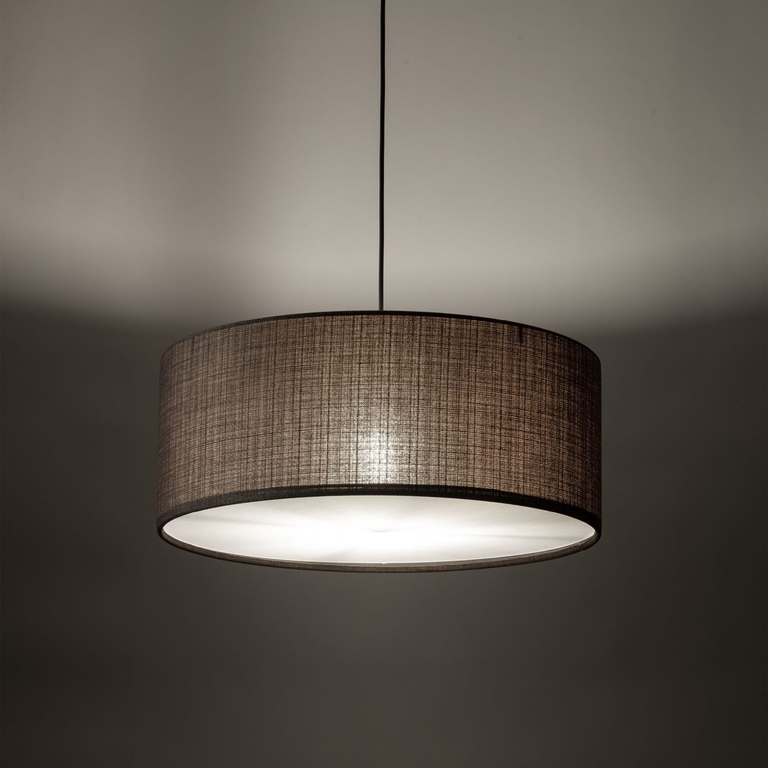 Suspension ronde Ø 50 cm Jute H : max. 110 cm 3x E27 Lampe, Deckenleuchte