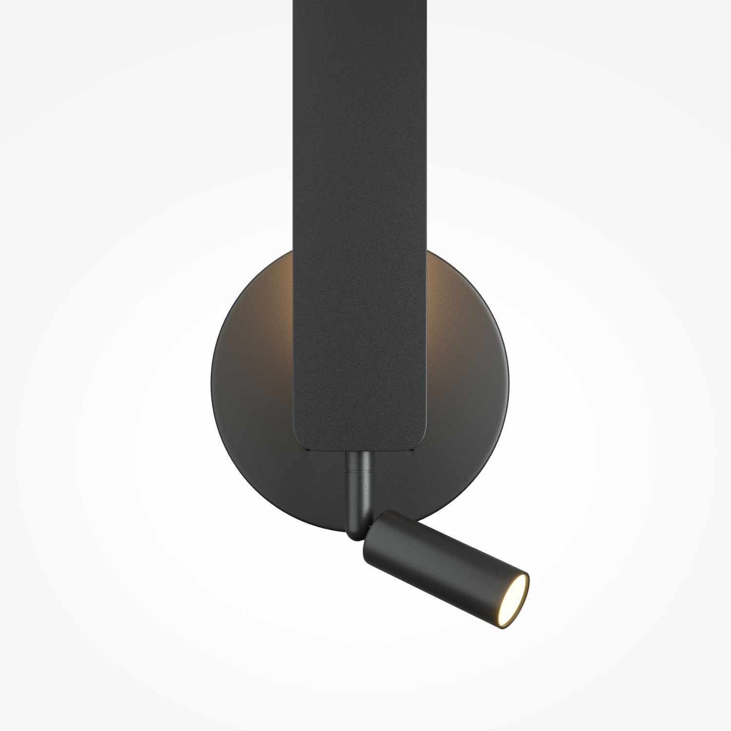 LED Wandlampe Schwarz H:51,6 cm 3000 K Schalter USB Wandlicht, Wandleuchte, Spotlight, Schwarze Oberfläche, verstellbares Licht
