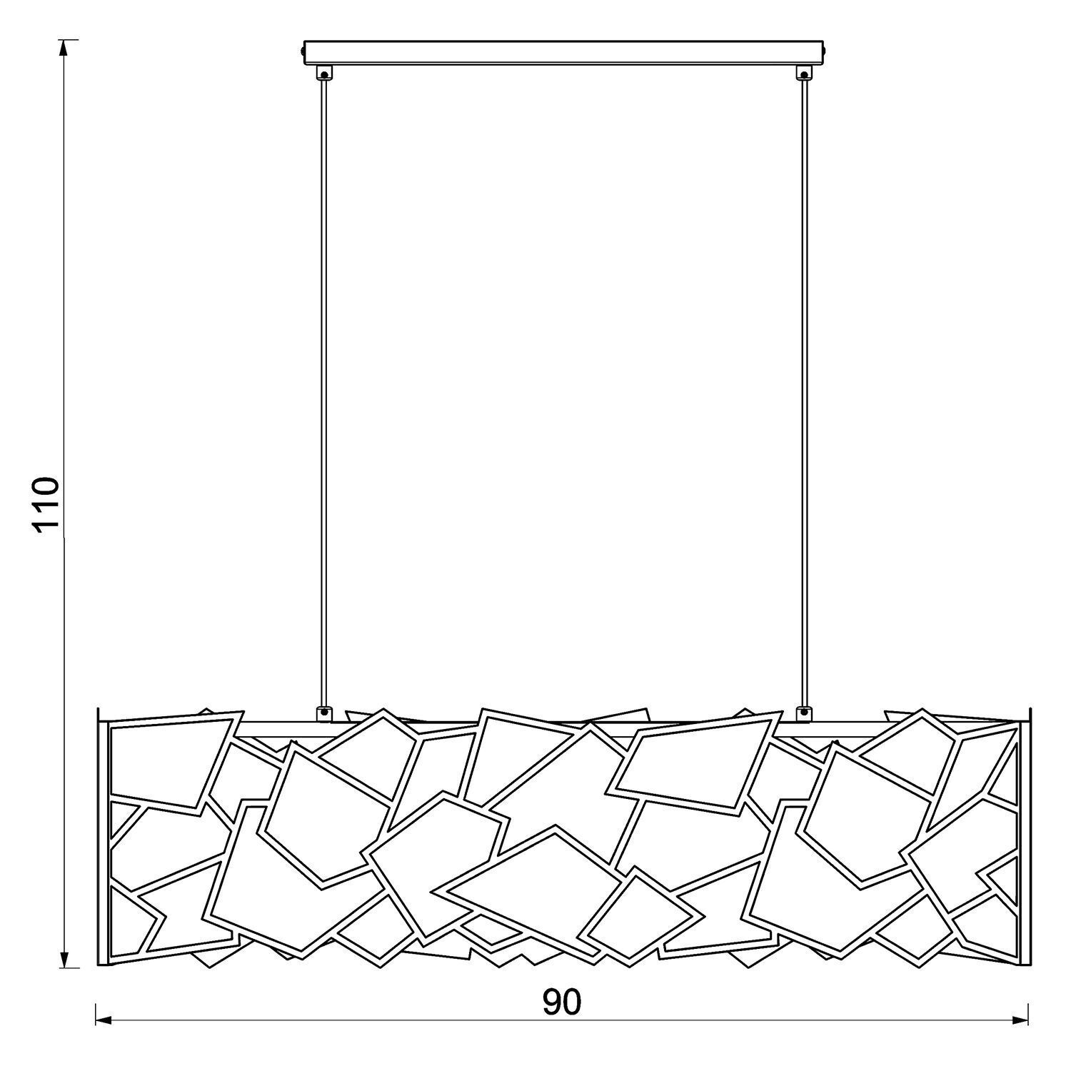 Lampe à suspendre moderne Noir Métal L:90 cm E27 décoratif Lampe à suspendre moderne Noir Métal L:90 cm E27 décoratif