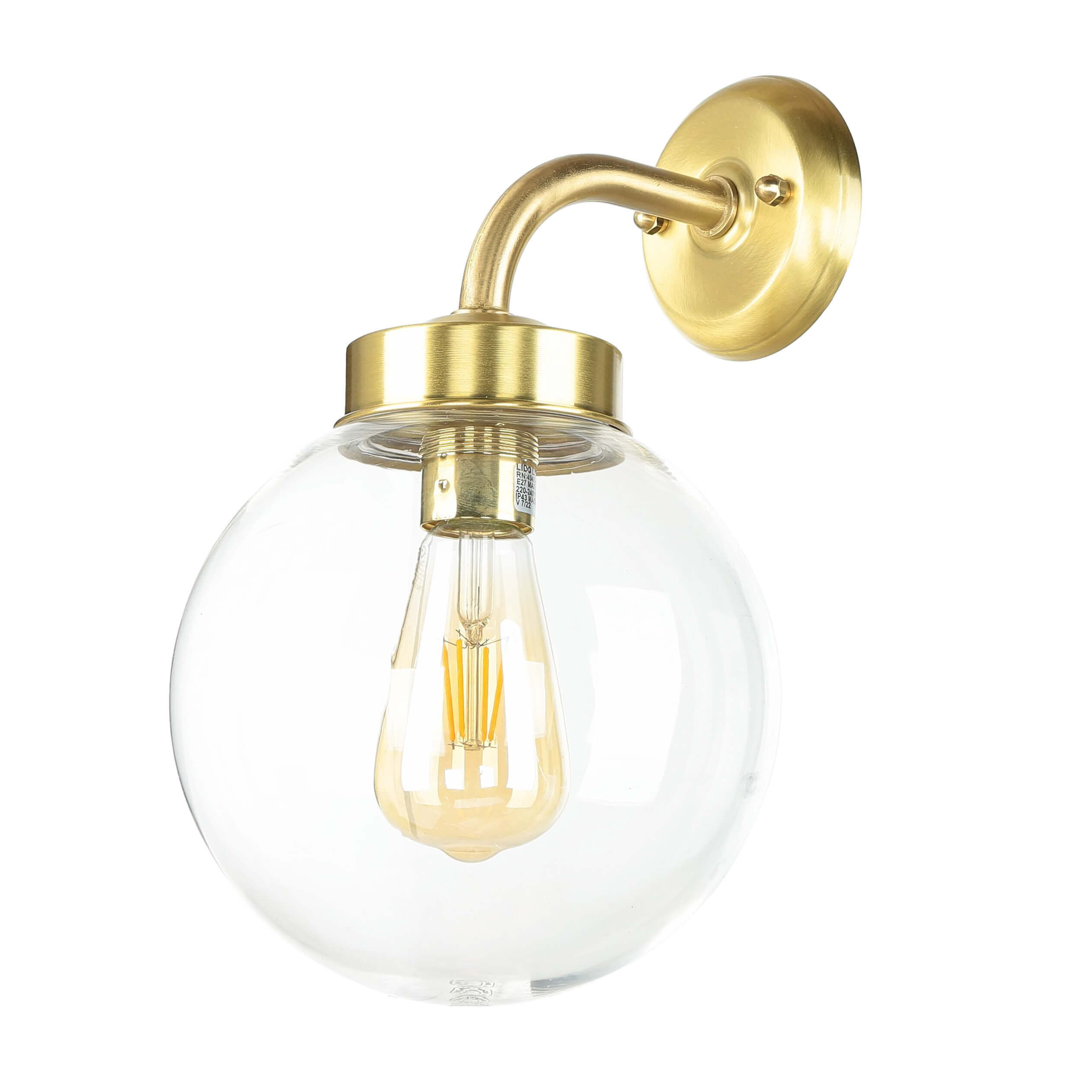 Lampe d'extérieur laiton Abat-jour sphérique E27 mur maison jardin