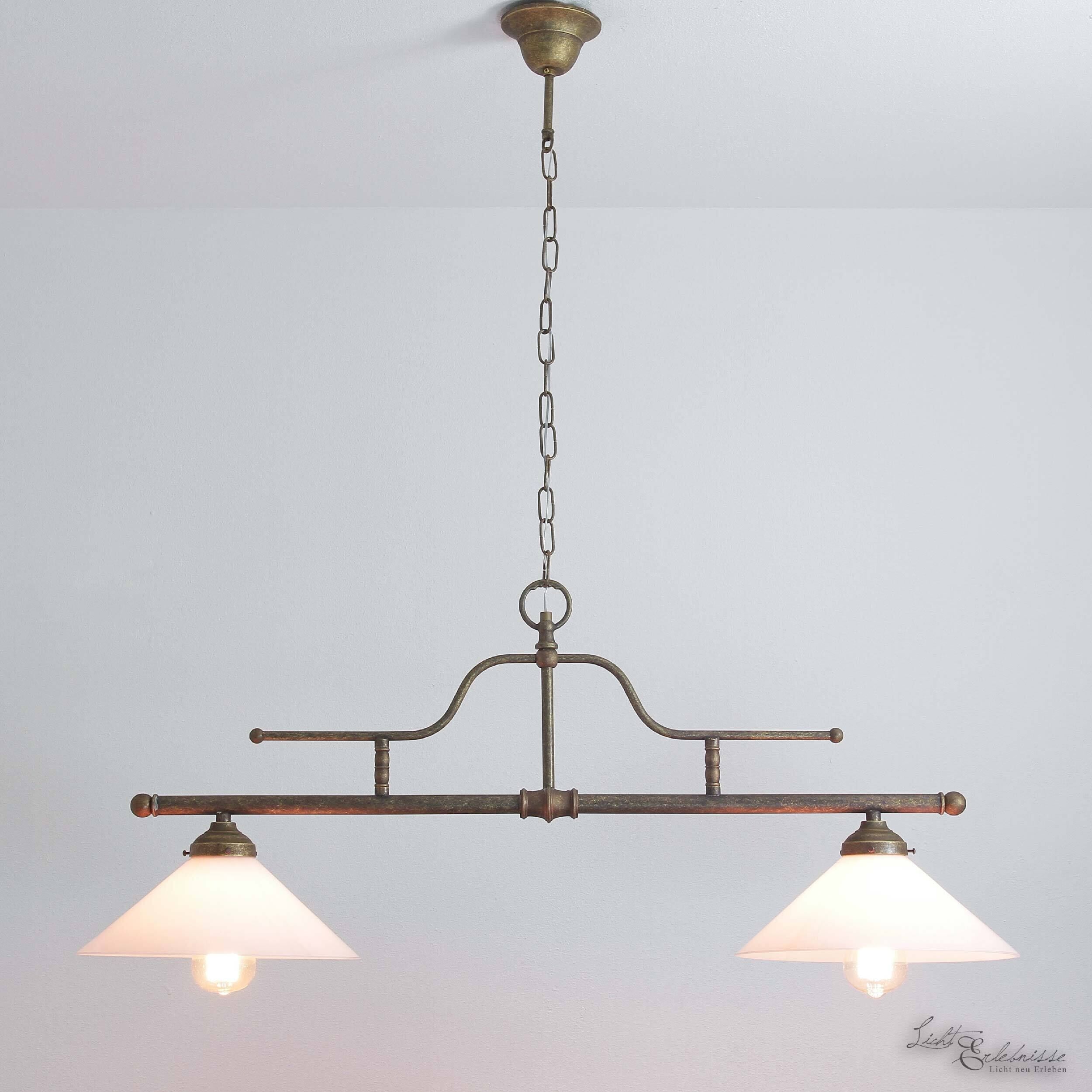 Hängeleuchte Bronze Antik 2-flmg Rustikal Premium Leuchter, Lampe, Leuchte, Deckenleuchte