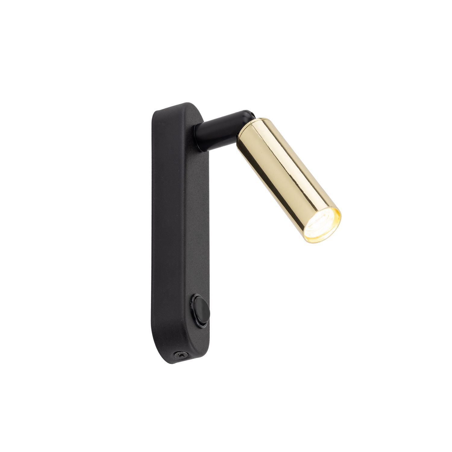 Leselampe Wand mit Schalter Metall schwenkbar Schwarz Gold G9