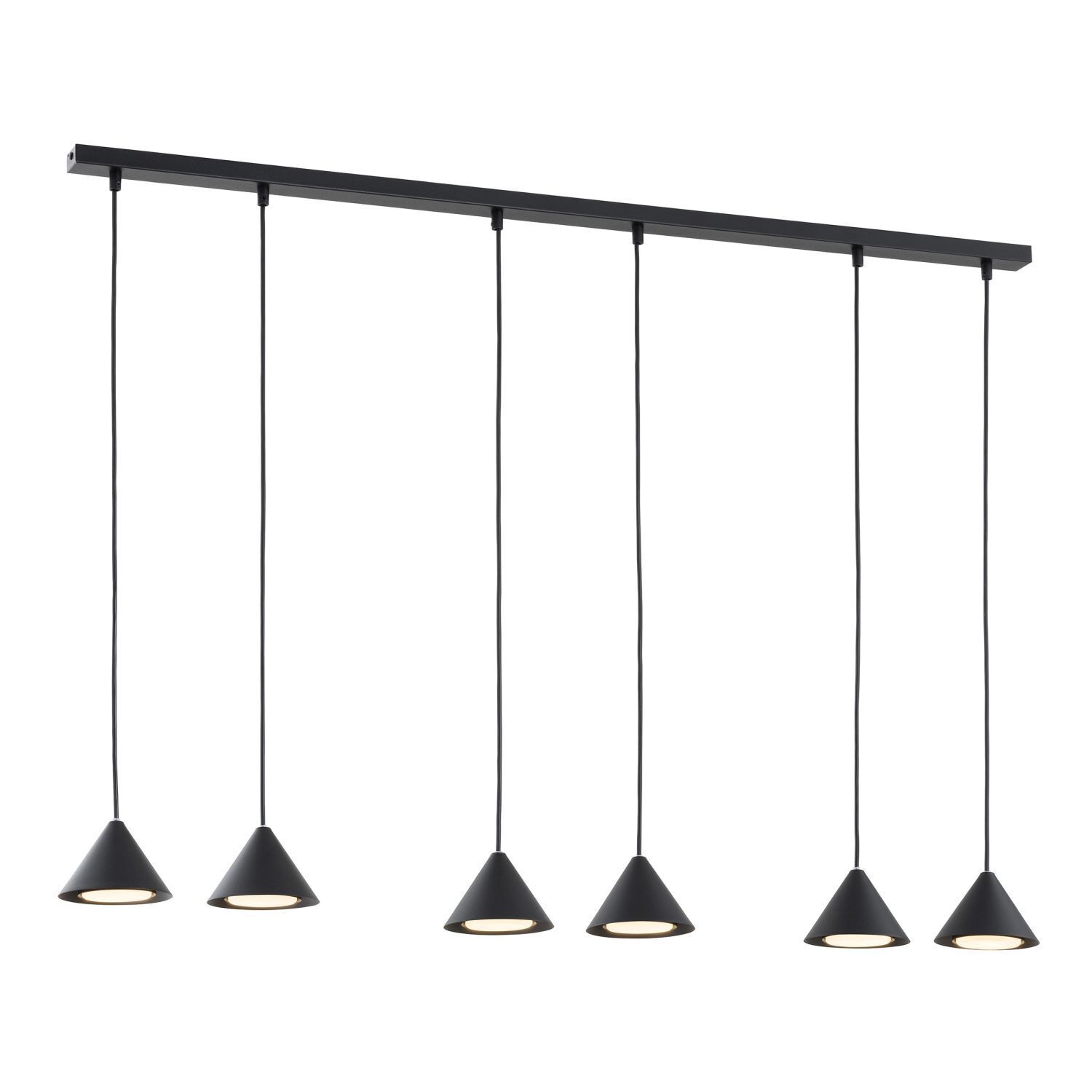 Hängelampe Schwarz 116 cm lang 6x GX53 Metall MIRA Lampe