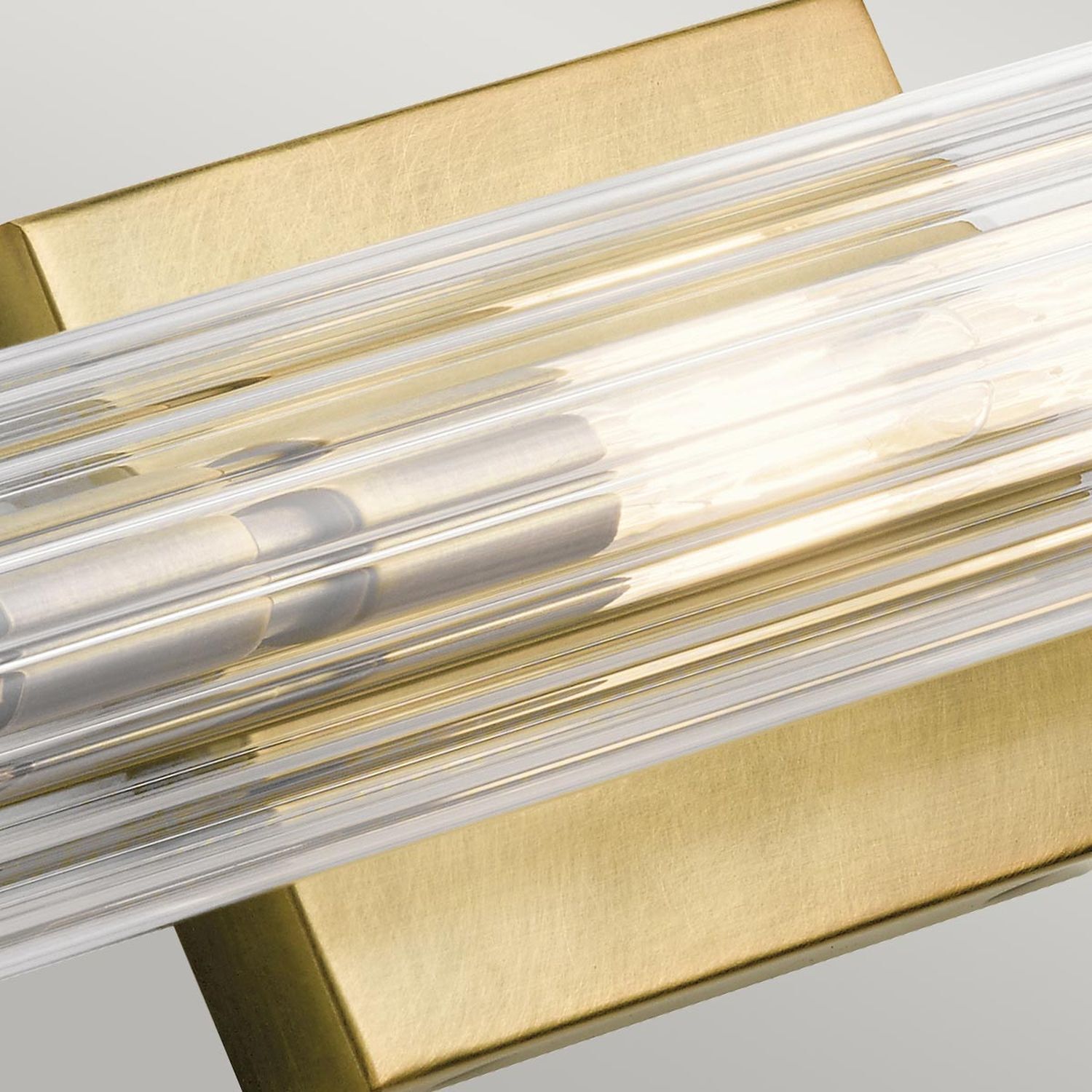 Wandlampe Badezimmer Glas Metall E14 IP44 B: 69,1 cm in Messing