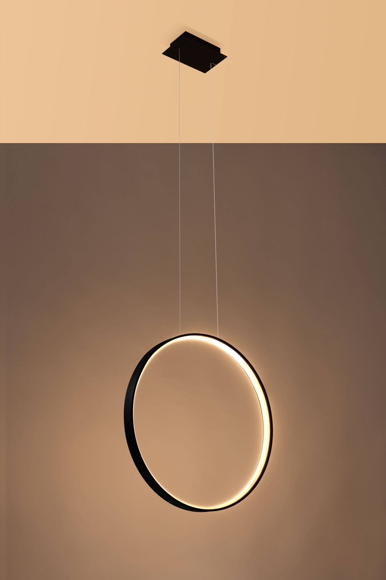 LED Hängeleuchte Schwarz Ø 55 cm 3000 K Modern Ring