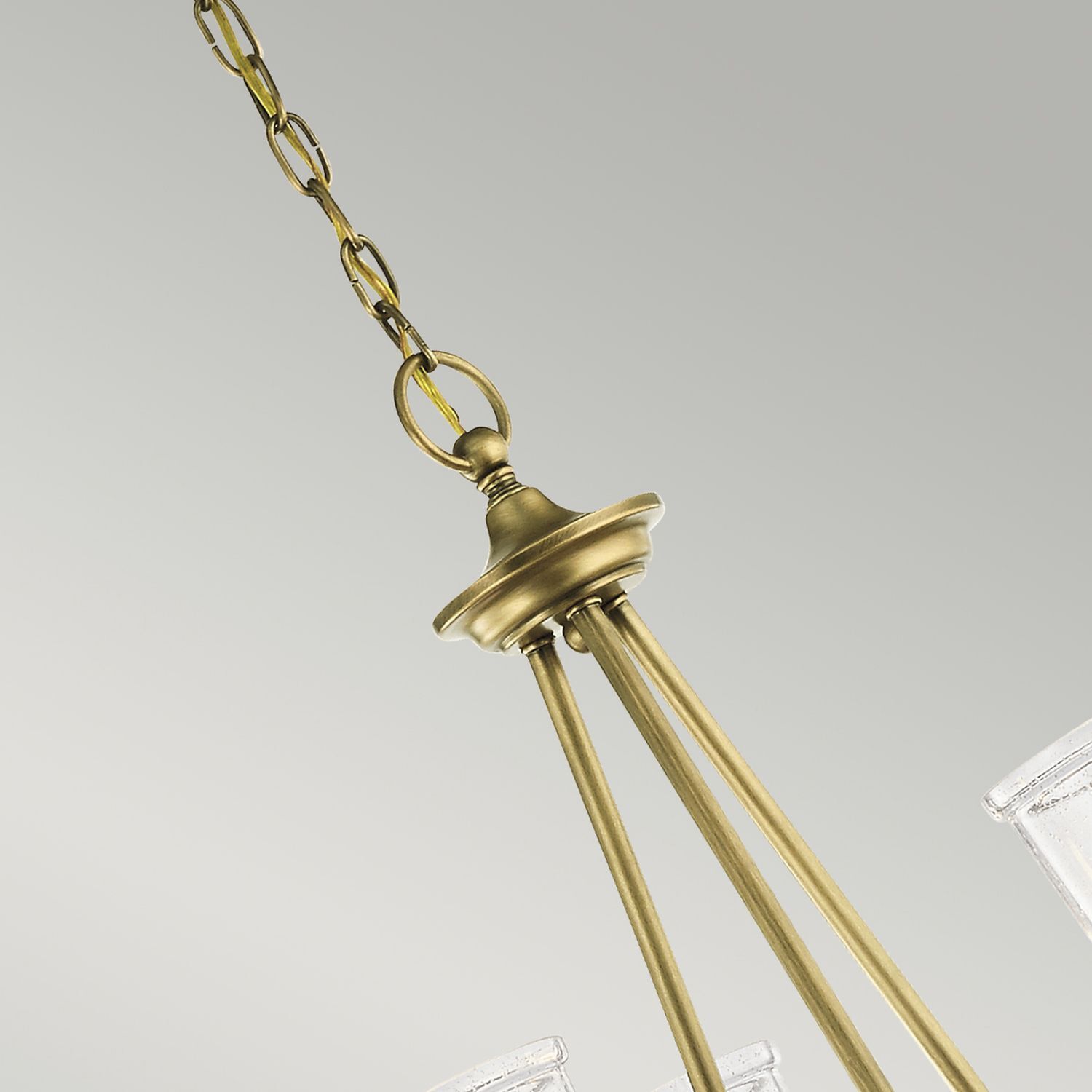 Kronleuchter Glas Metall in Messing Klar Jugendstil Leuchter, Lampe