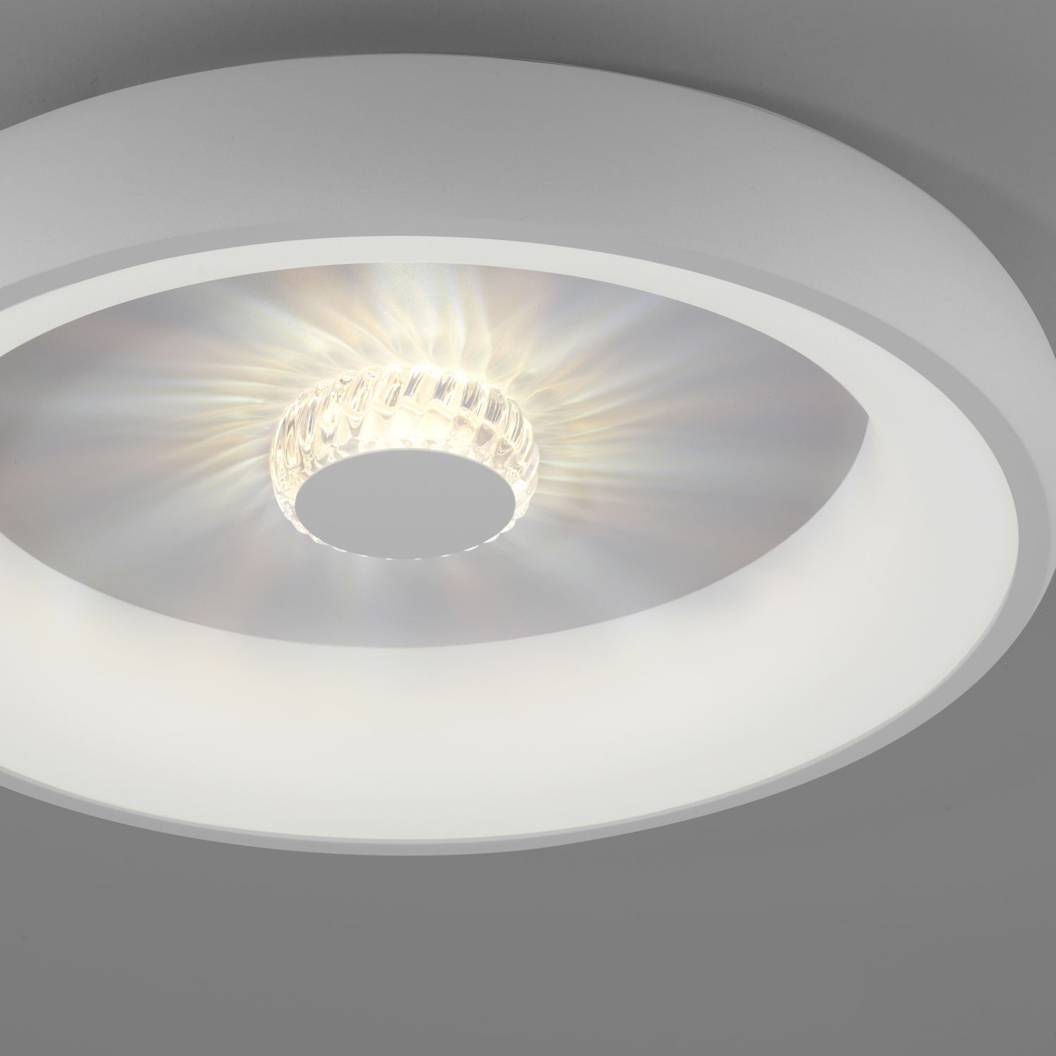 Dimmbare LED Deckenlampe Fernbedienung Kristalleffekt Deckenleuchte