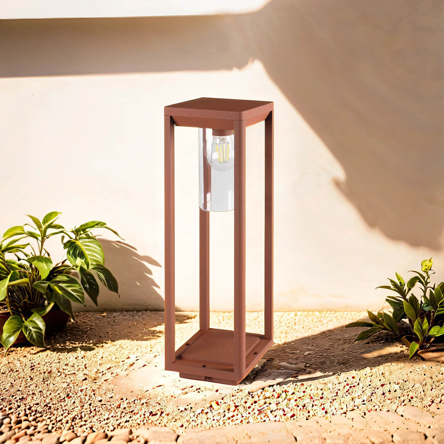 Wegeleuchte außen Rostbraun 50 cm E27 IP44 SIGNI Lampe, Pflanze