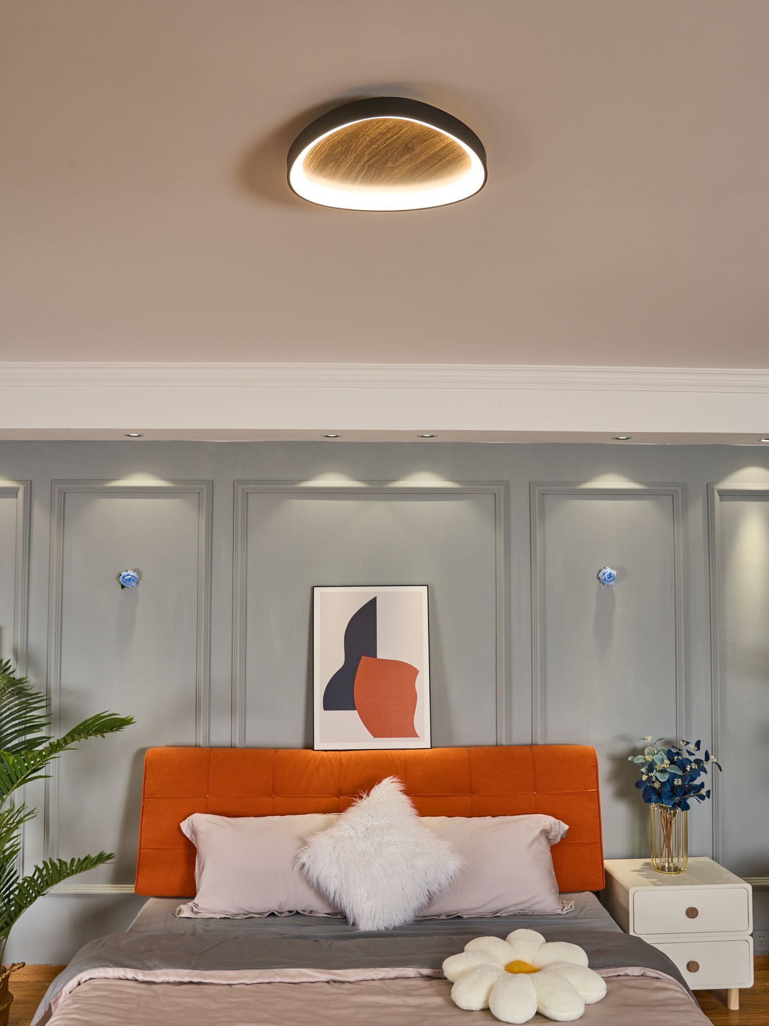 decke, bett, kopfteil, kissen, poster