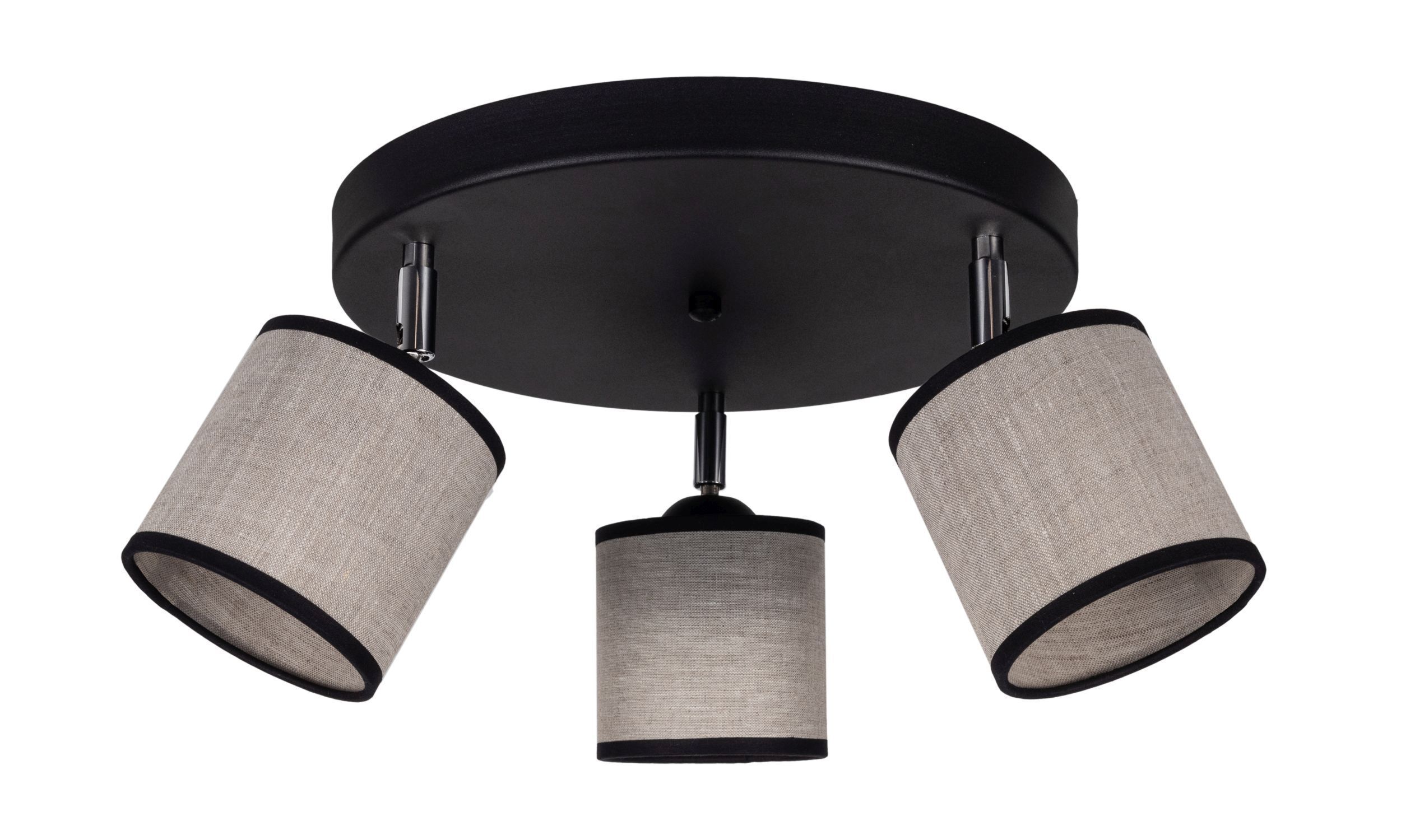 Spot mobile de plafond à faible éblouissement tissu noir beige E14