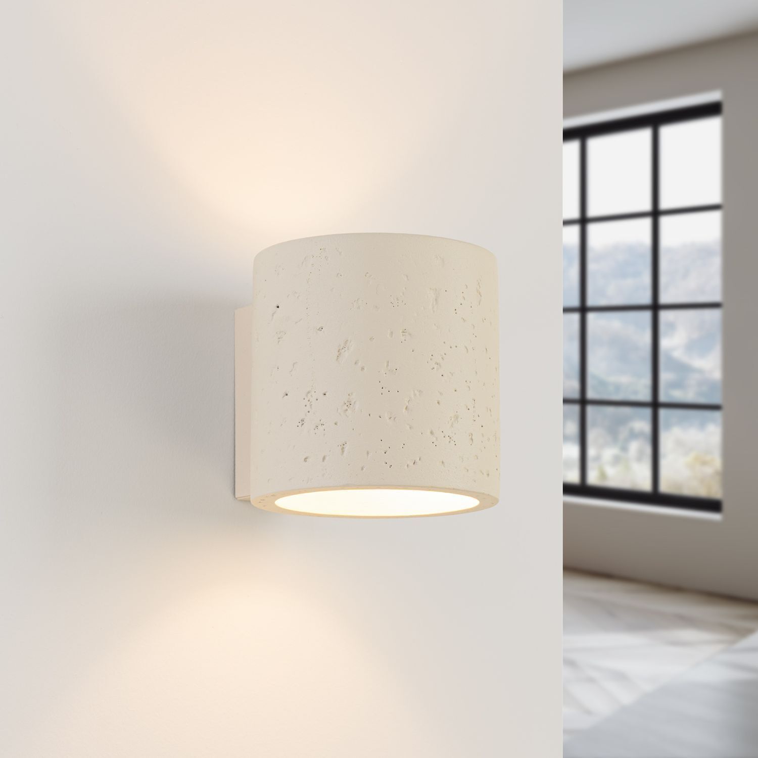 Wandlampe Beton Beige G9 L:12 cm Up Down Indirekt Deckenleuchte, Lampe
