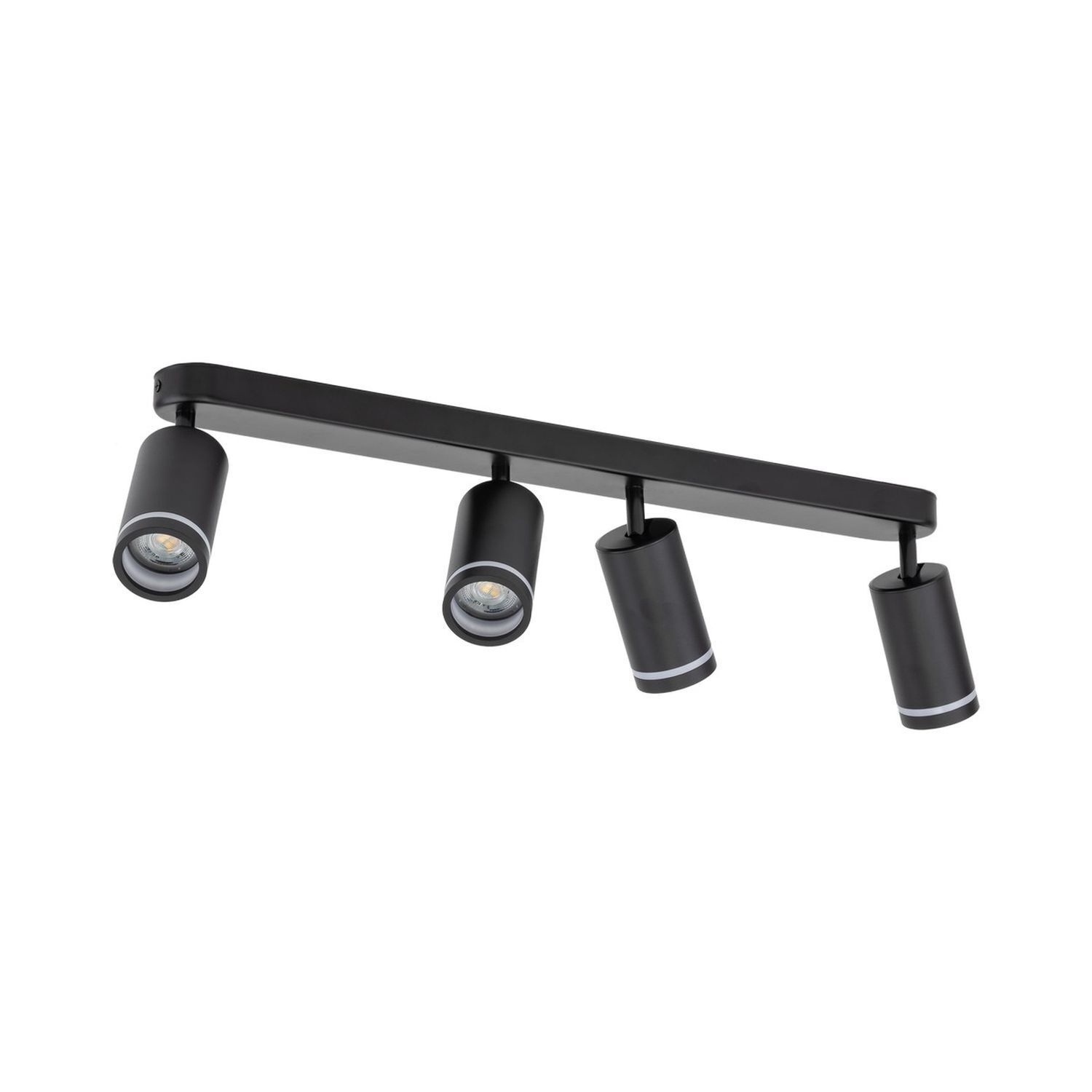 Deckenstrahler Metall Schwarz 74 cm lang 4-flammig GU10 Beleuchtung, Badezimmer, Drinnen, Zimmer, Duscharmatur