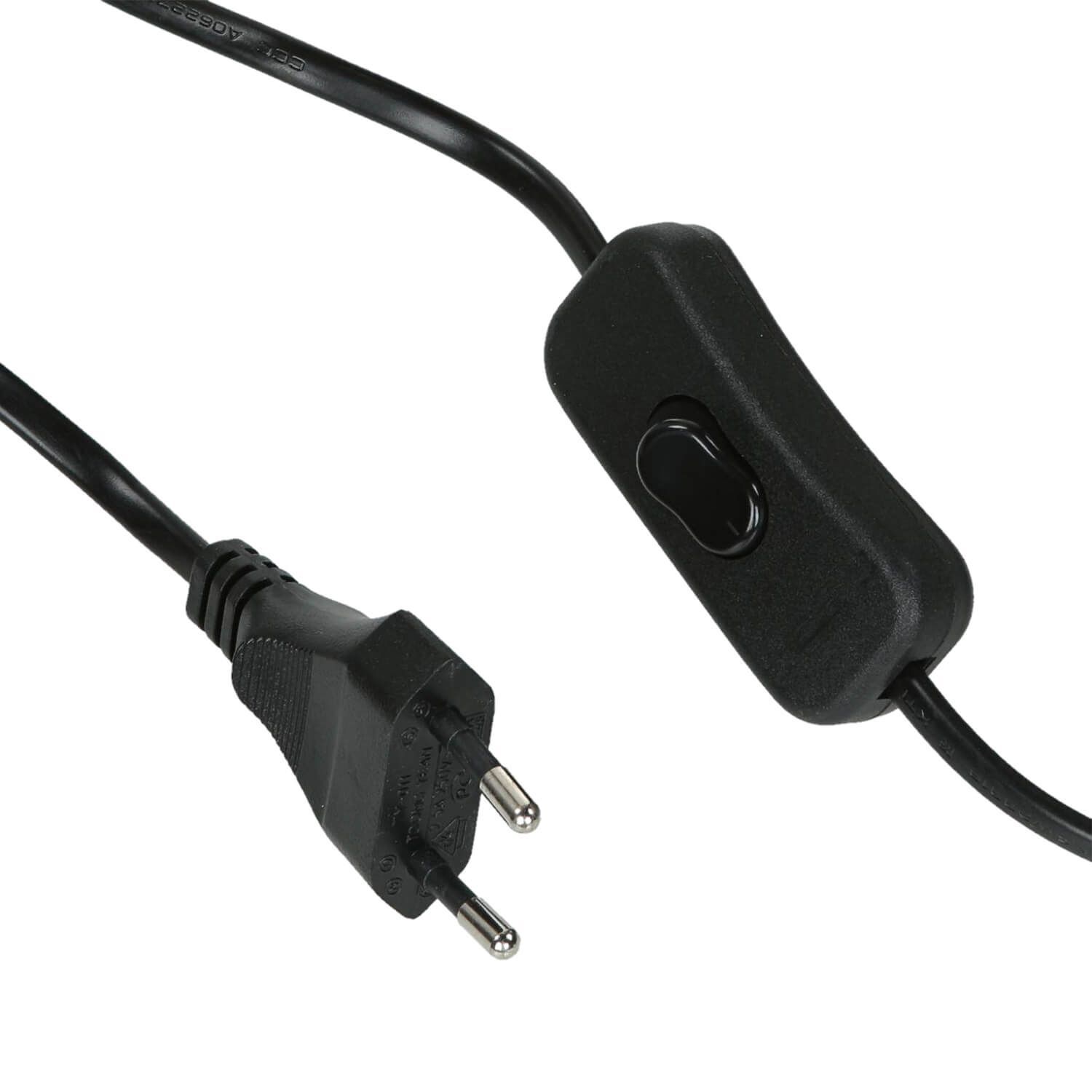 Netzstromkabel, EU-Stecker, Schalter, Kabel mit Steckern, Stromkabel