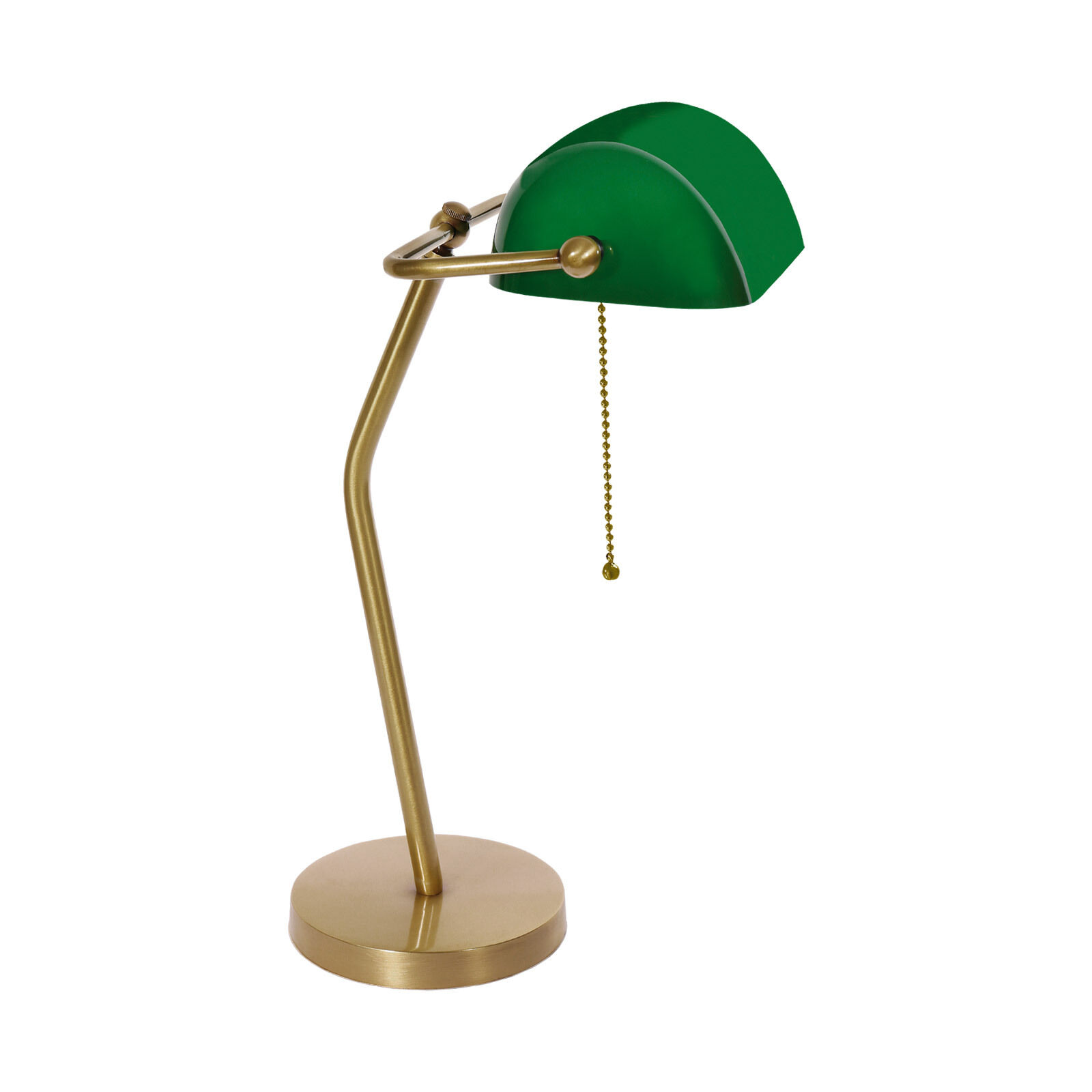 Lampe de banquier Vert Bronze H : 47 cm Laiton Verre massif Lampe, Lampenschirm, Tischlampe
