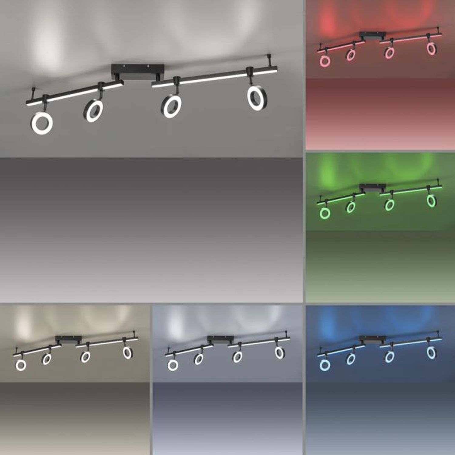 Spot mobile à LED pour plafond noir RGB 114,5 cm dimmable Beleuchtung