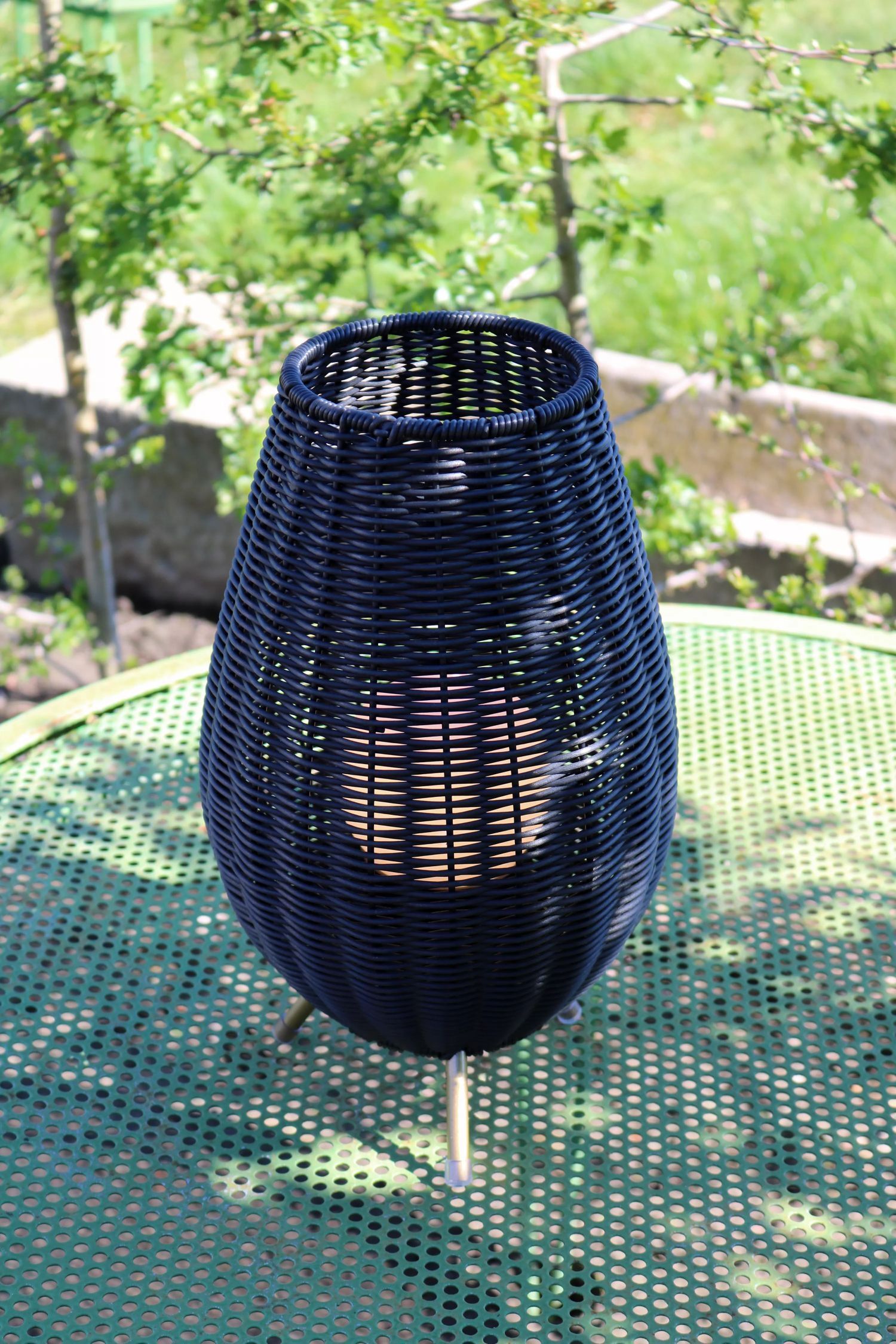 Lampe de table LED rechargeable à intensité variable noire IP44 36 cm Terrasse