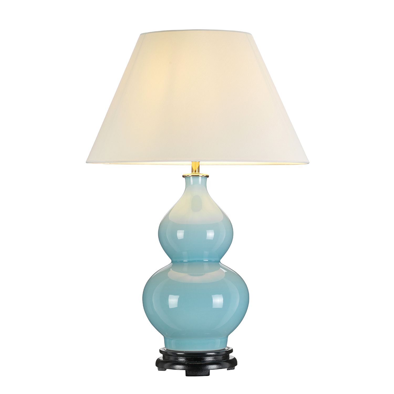 Lampe de table céramique tissu bleu clair tissu 64 cm de haut