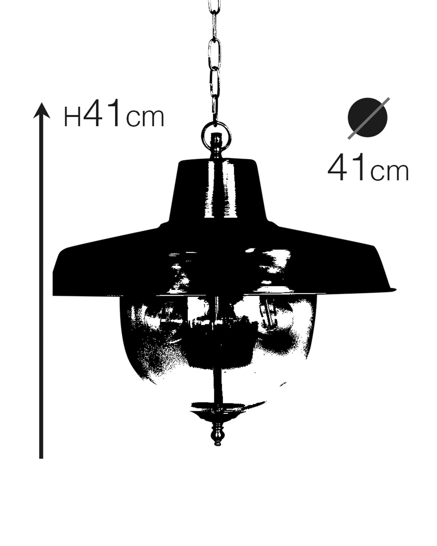 Lampe d'extérieur laiton véritable verre E27 IP43 Ø 41 cm rond