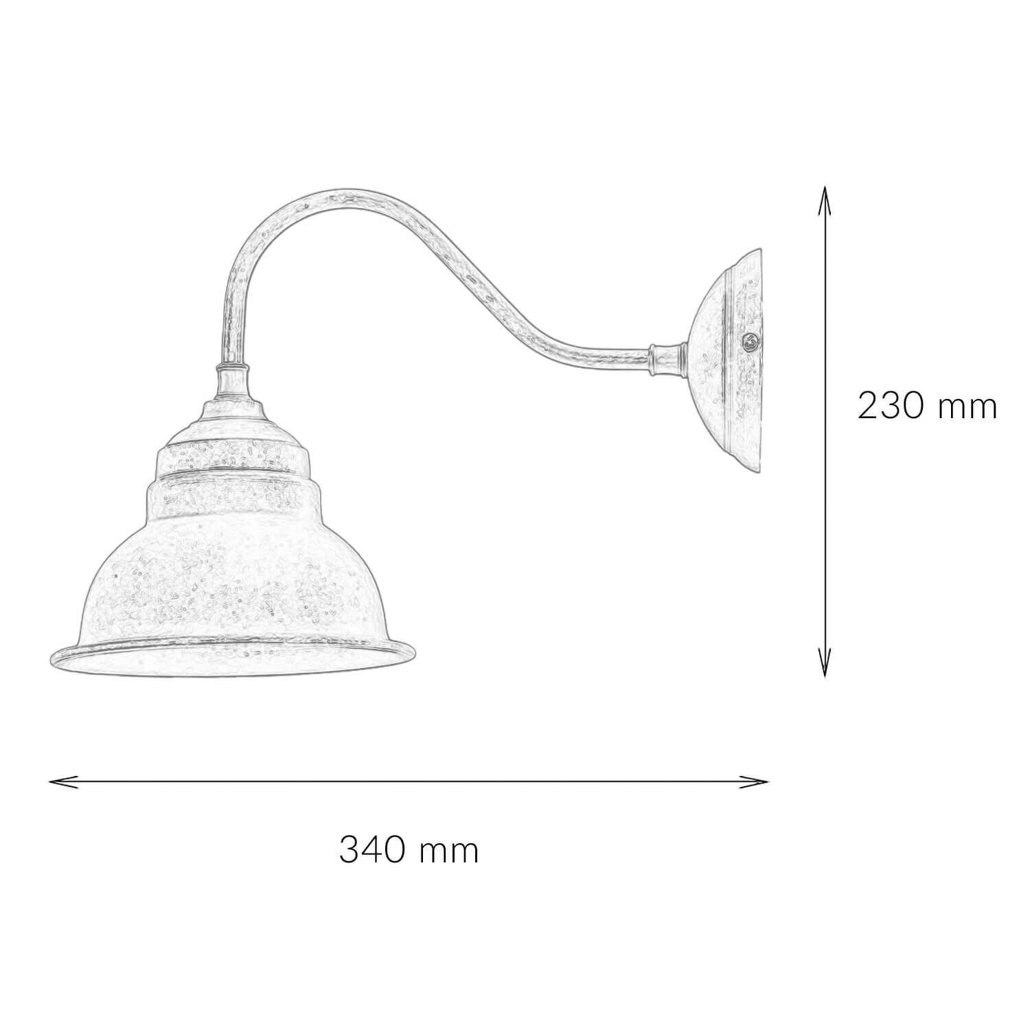 Wandlampe Bronze Antik Echt-Messing Oslo Lampe, Lampenschirm