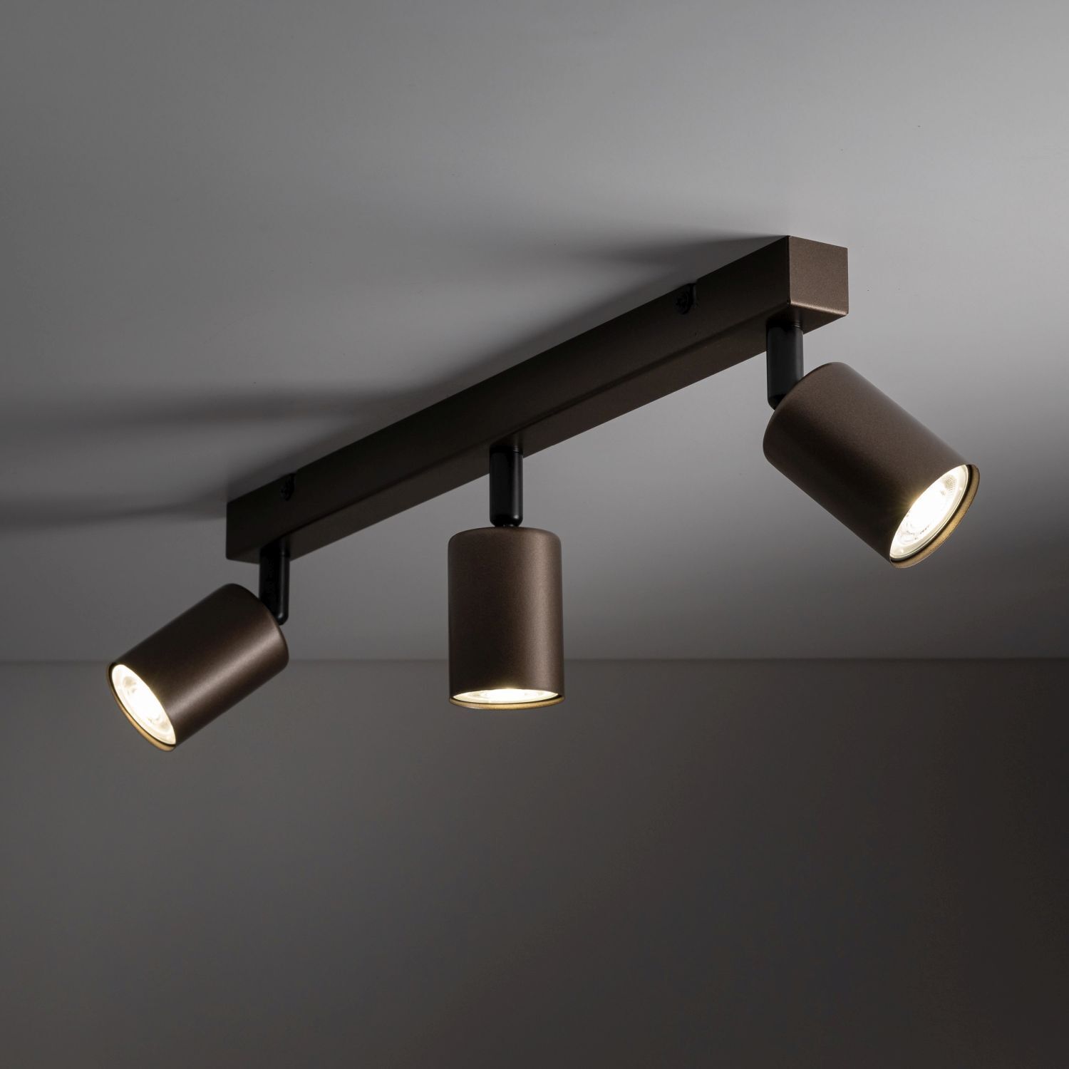 Plafonnier 3 flammes métal brun 60 cm GU10 orientable Beleuchtung, Lampe, Leuchte, Deckenleuchte