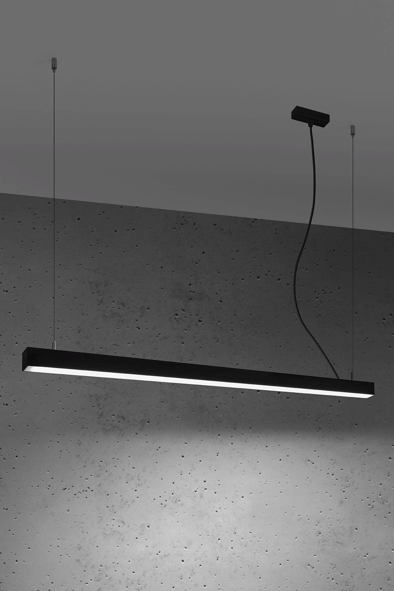 LED Hängelampe Schwarz lang 118 cm Metall 4000 K