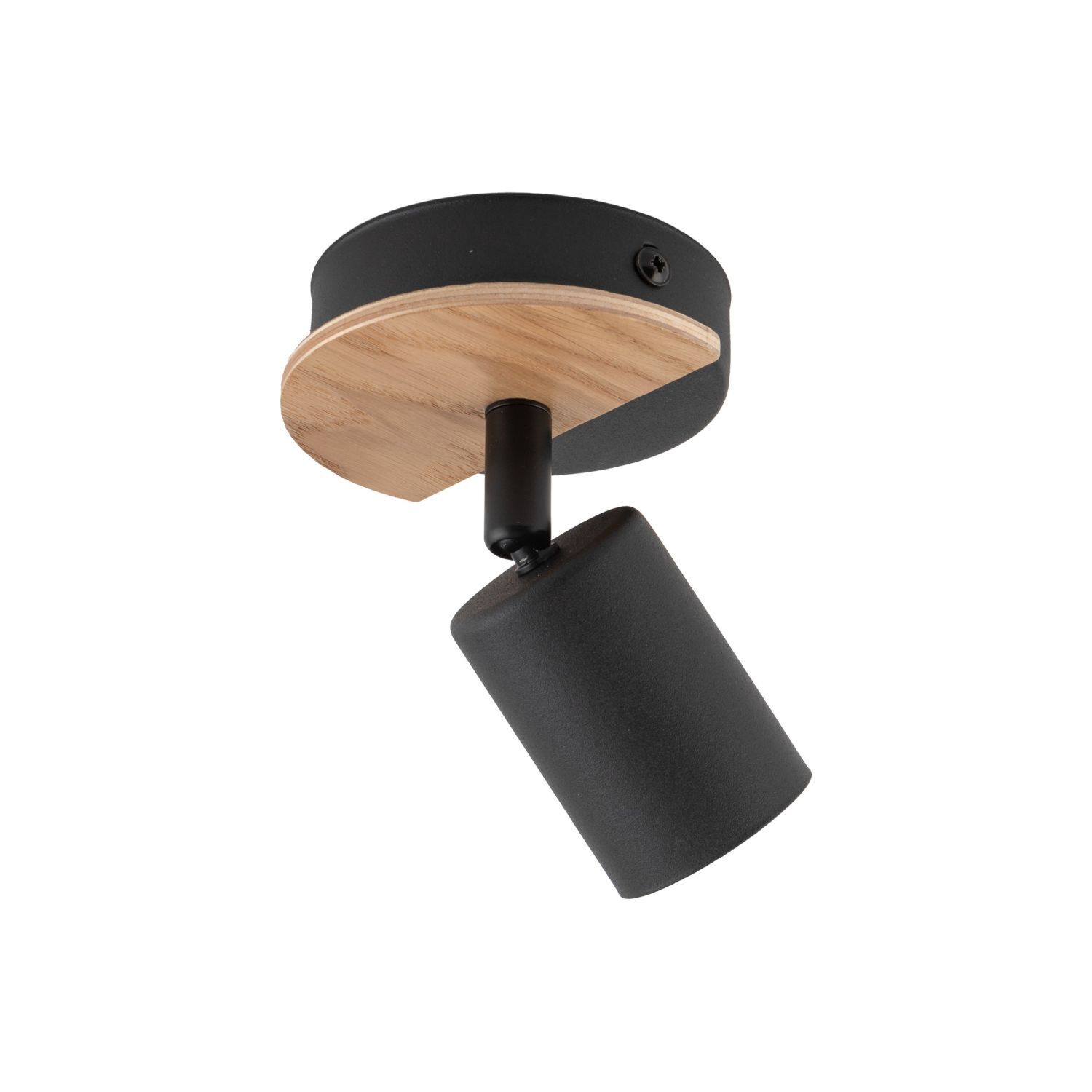Spot métal bois orientable noir naturel GU10