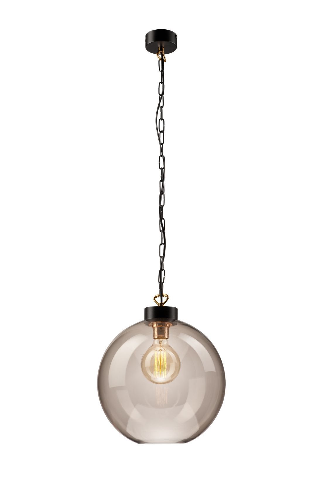 Lampe à suspendre VARDNA verre fumé rétro rond table à manger