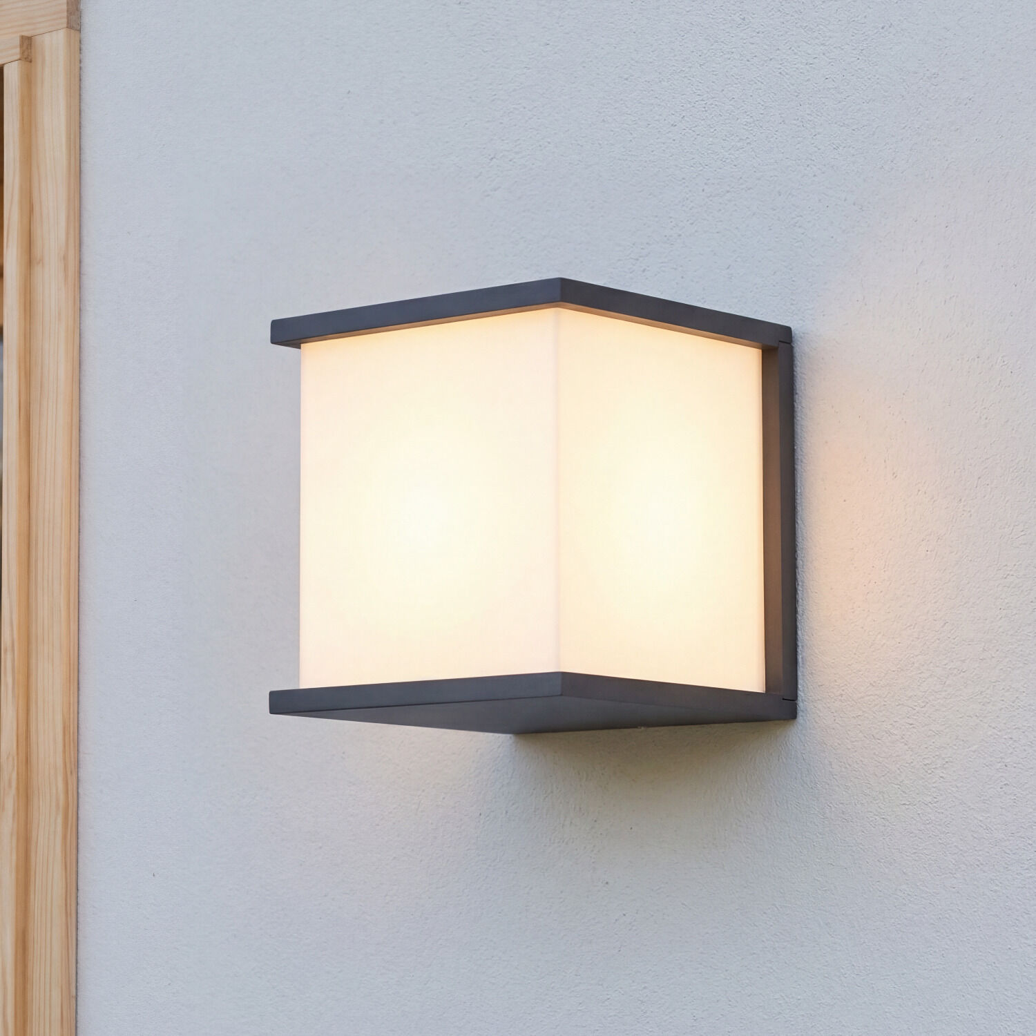 aussen-wandleuchte-aussenlampe-daisy-1-flammig-anthrazit-weiss-bauhaus-08 Wandleuchte, Außenleuchte, Wandlampe, LED-Lampe, grau
