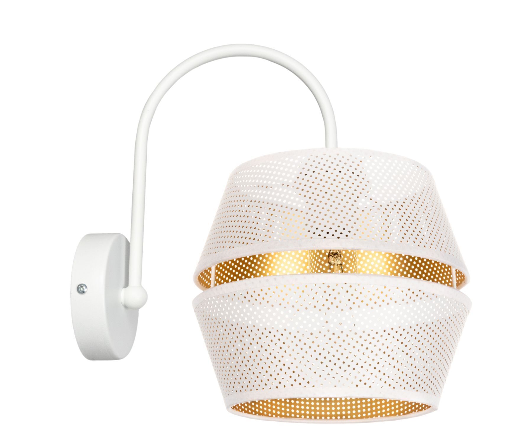 Applique murale de style Métal Blanc Or H:25 cm E27