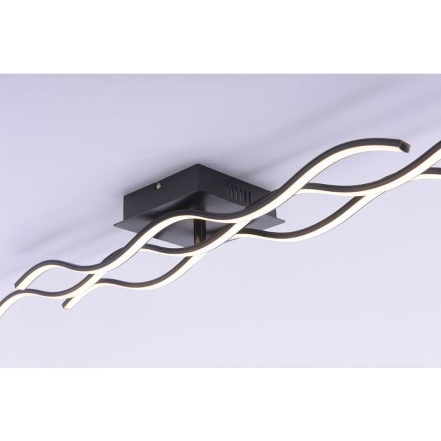 Lampe de plafonnier LED Vagues Métal Noir 3920 lm Moderne Lampe de plafonnier LED Vagues Métal Noir 3920 lm Moderne