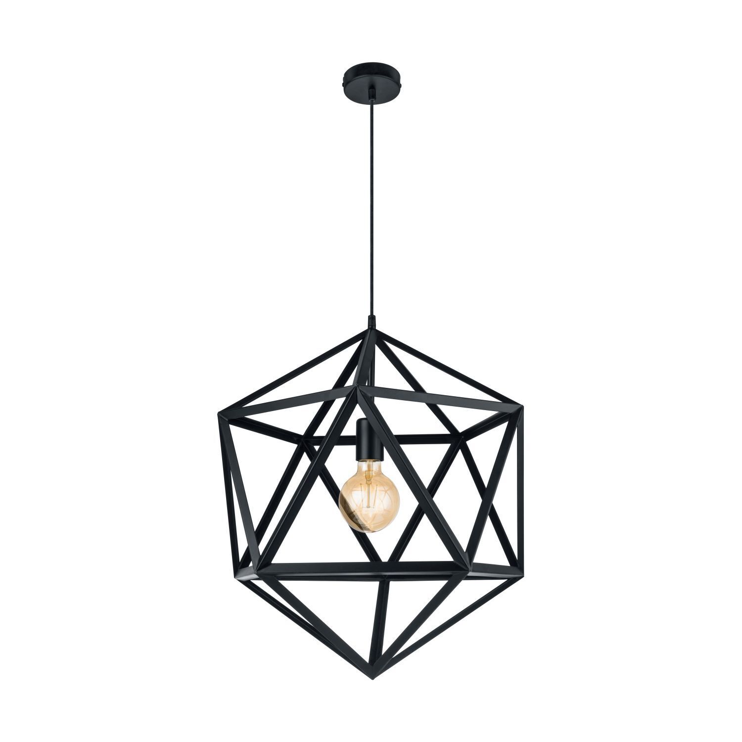Lampe à suspendre Embleton Noir Ø46cm