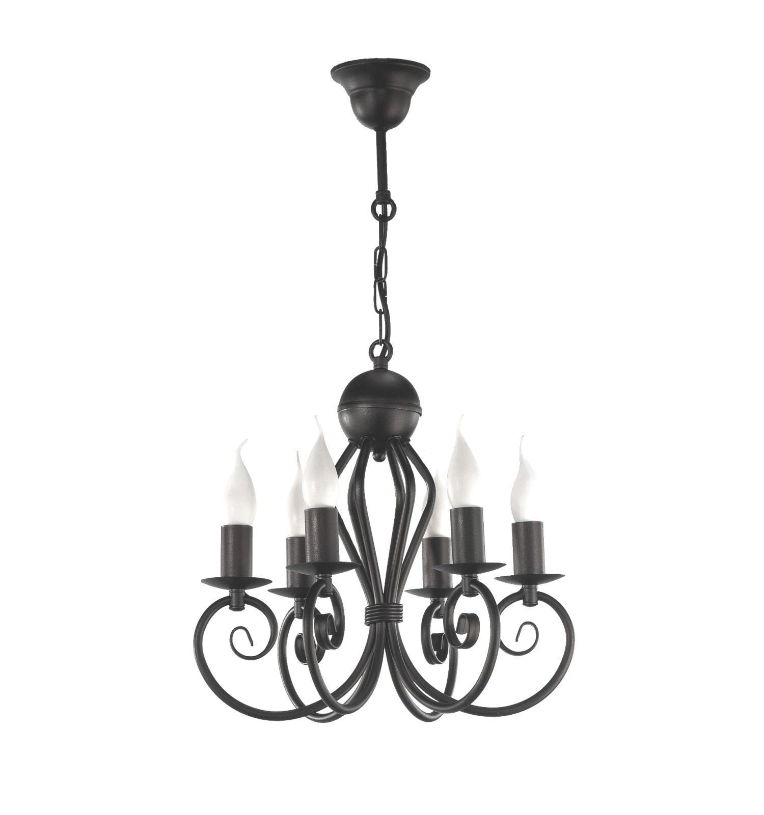 Lustre Vintage Noir E14 6 flammes Classique Leuchter, Lampe