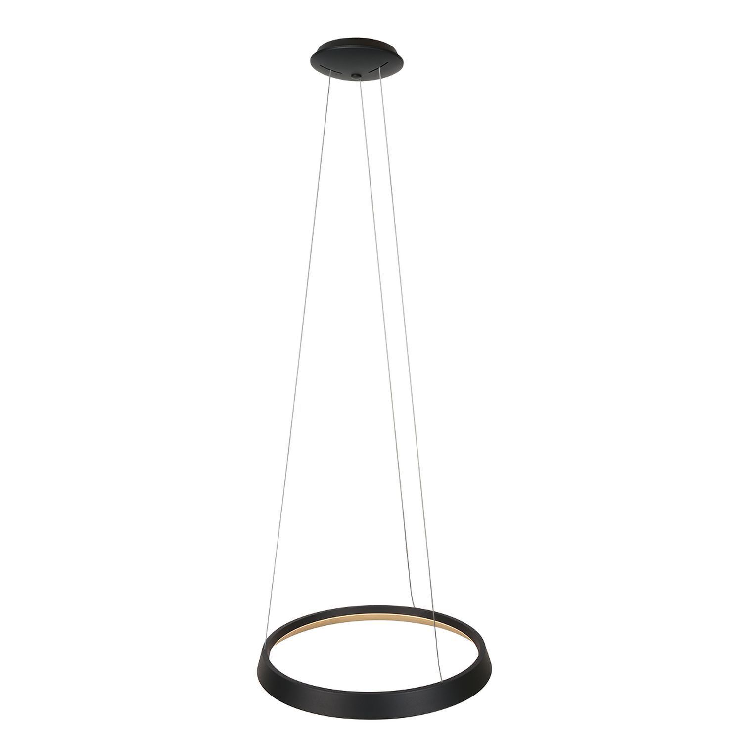 LED Hängelampe rund Schwarz B:60 cm 50 W 2700 K elegant