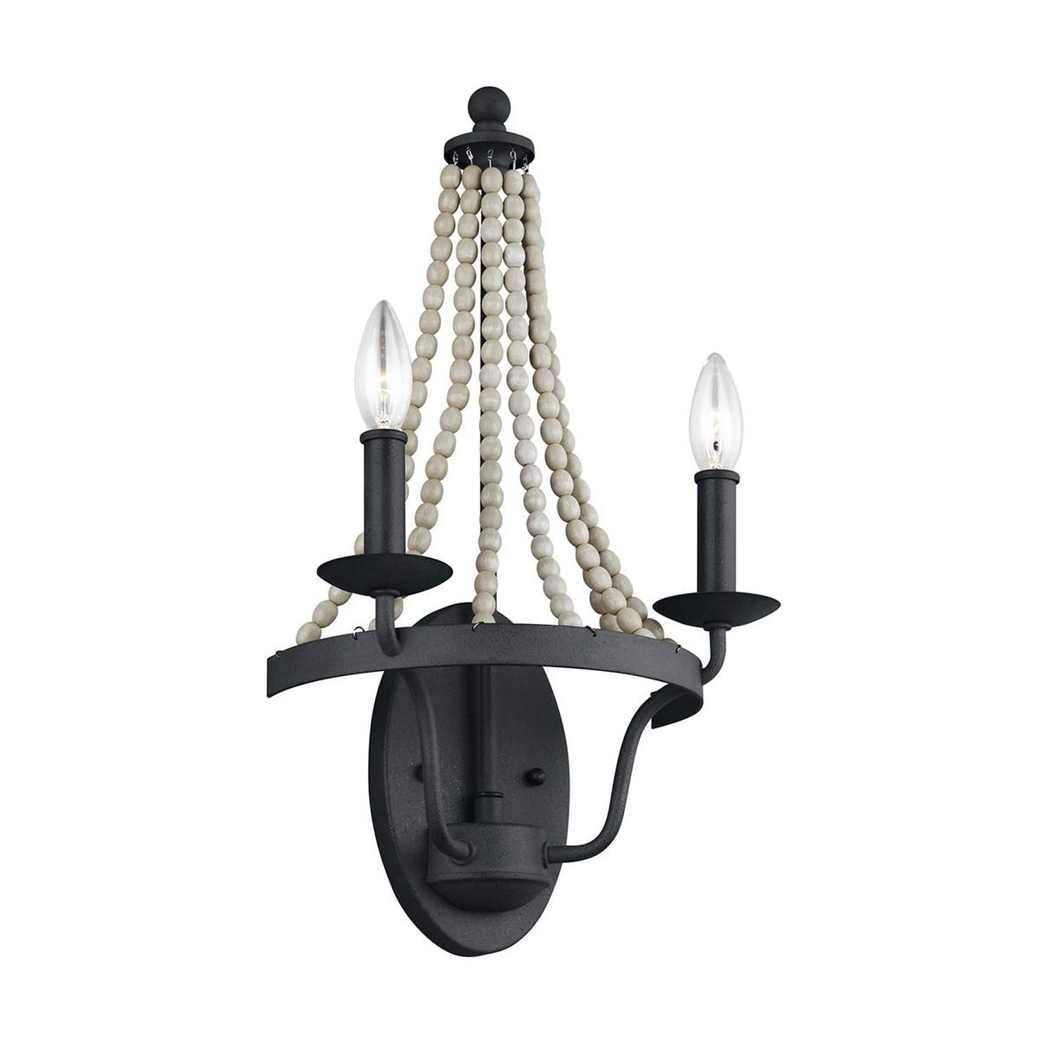 Wandlampe Rustikal 49,8 cm hoch 2-flammig Zink antik