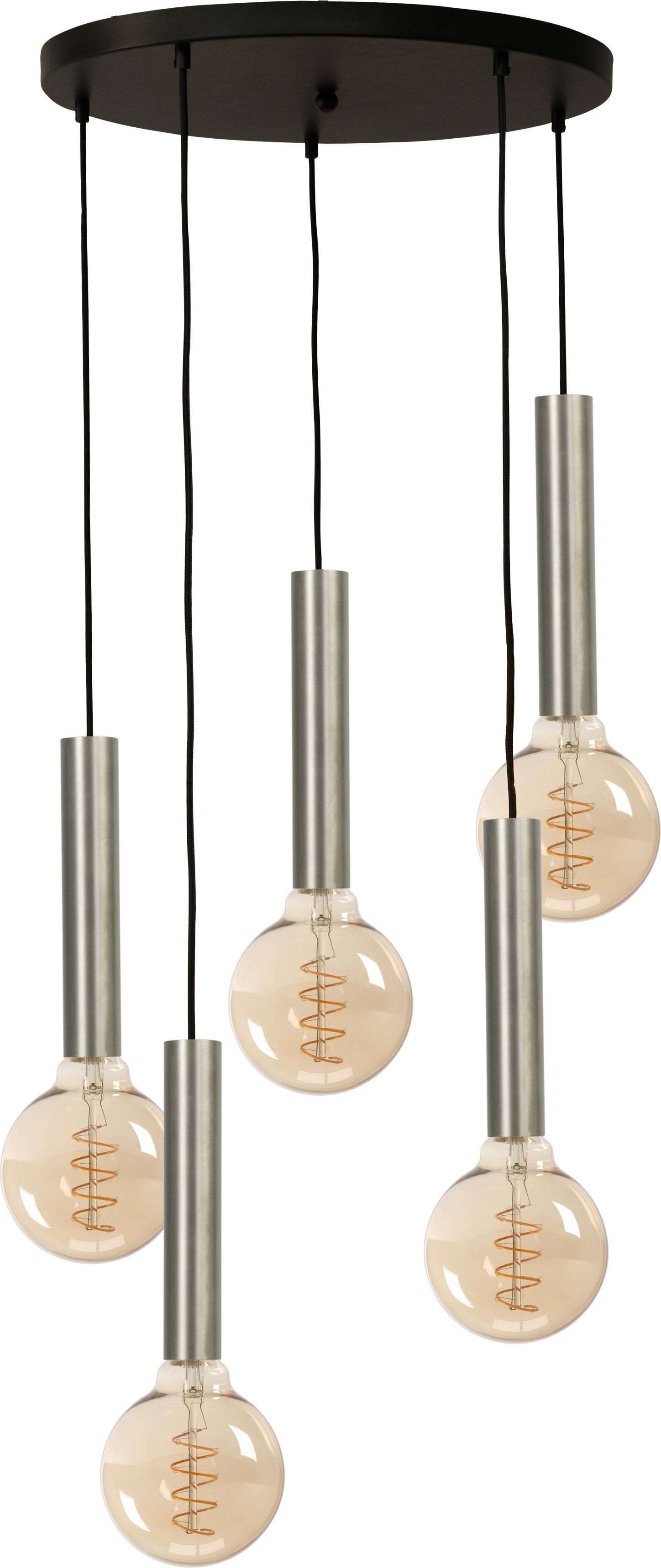 Suspension métal ajustable pour E27 noir nickel