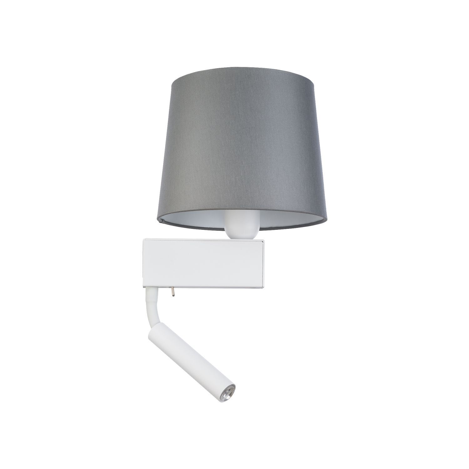 Wohnliche Wandlampe Grau Weiß mit Leselampe E27 + G9