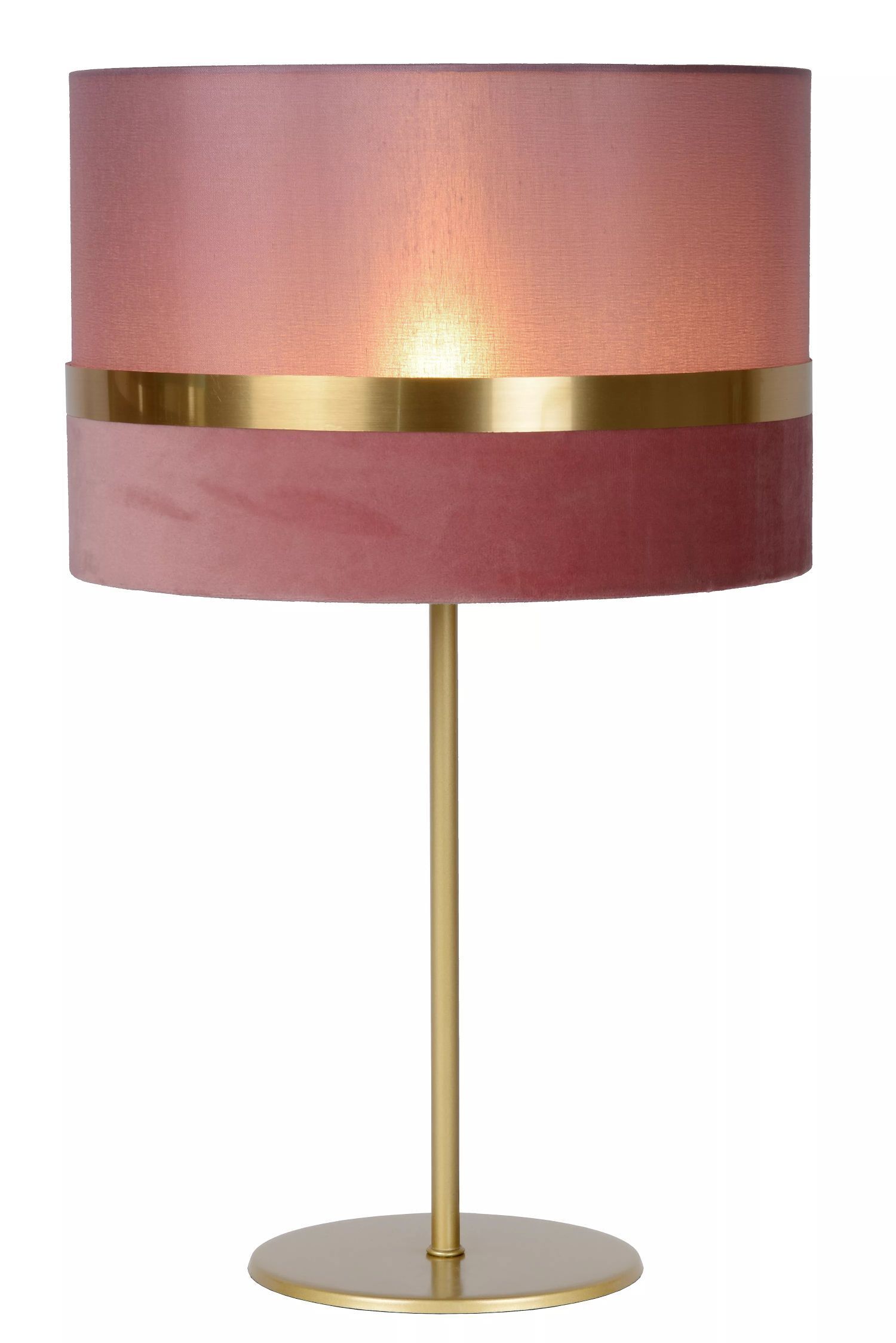 Tischlampe Stoffschirm Pink Gold 50 cm E14 blendarm Lampe, Lampenschirm, Tischlampe