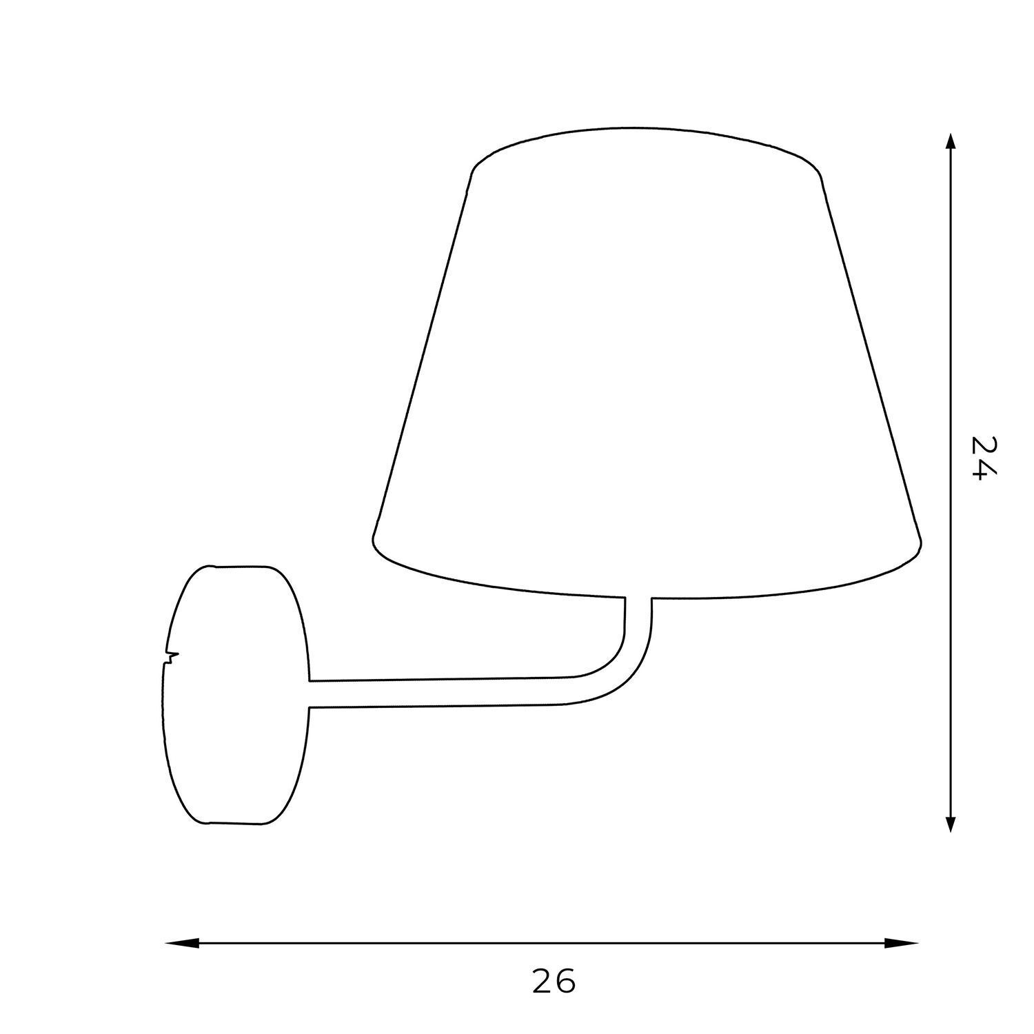 Wandlampe Schwarz Gold Stoffschirm konisch H:23 cm E27 Lampe, Lampenschirm