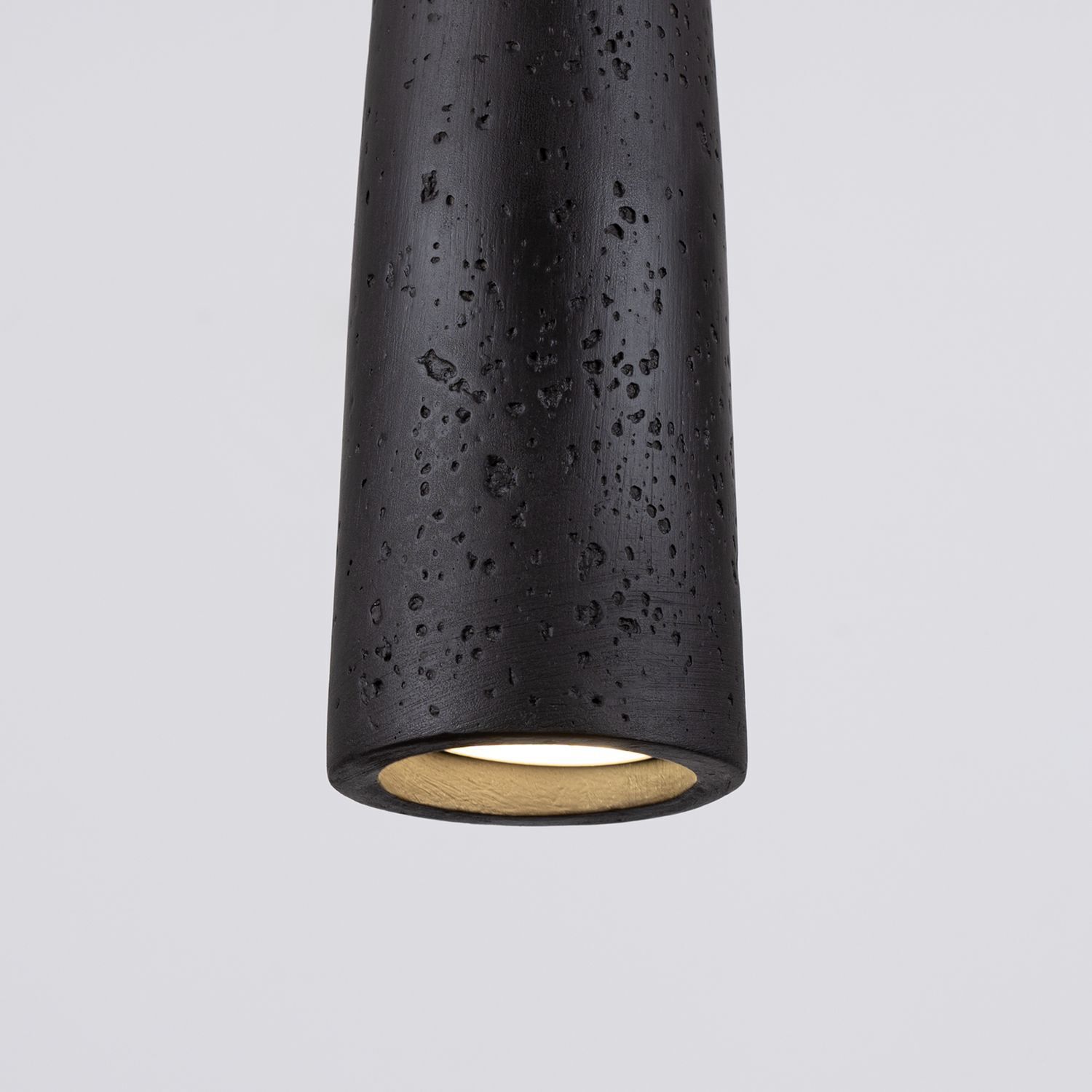 Stilvolle Hängelampe Beton Schwarz GU10 Ø8 cm rund Pendelleuchte, Kegelform, schwarz, Perlmutter/Lack, Gepunktete Struktur