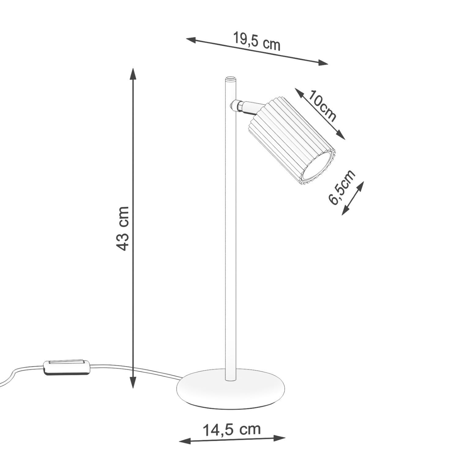 Lampe de bureau GU10 hauteur 43 cm en Crème Moderne Aluminium