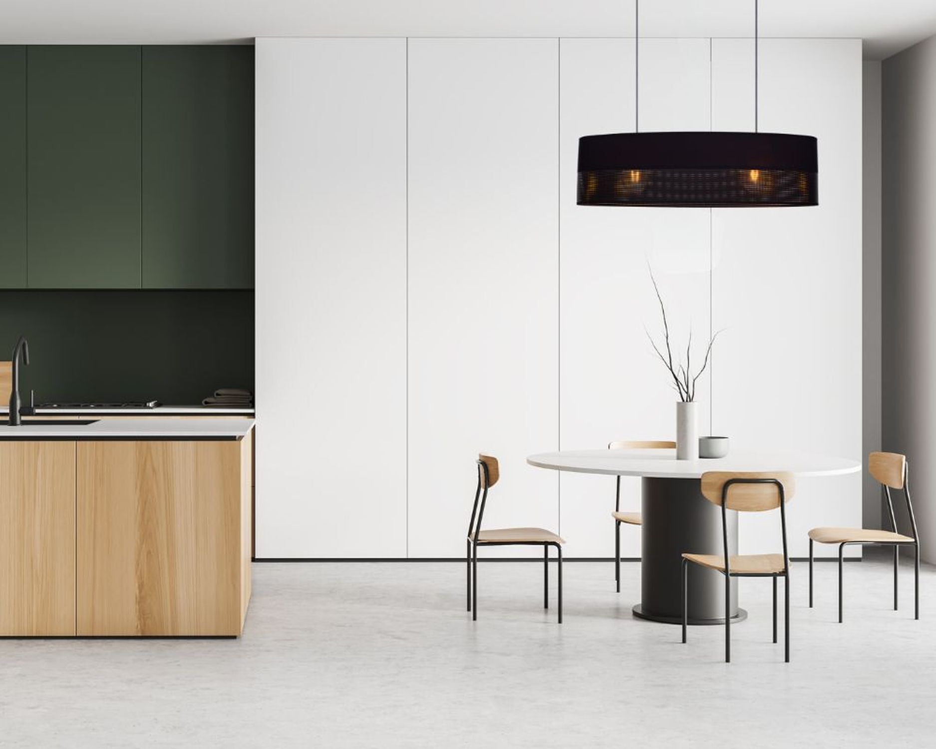 kitchen, küche, esszimmertisch, stuhl, pendelleuchte