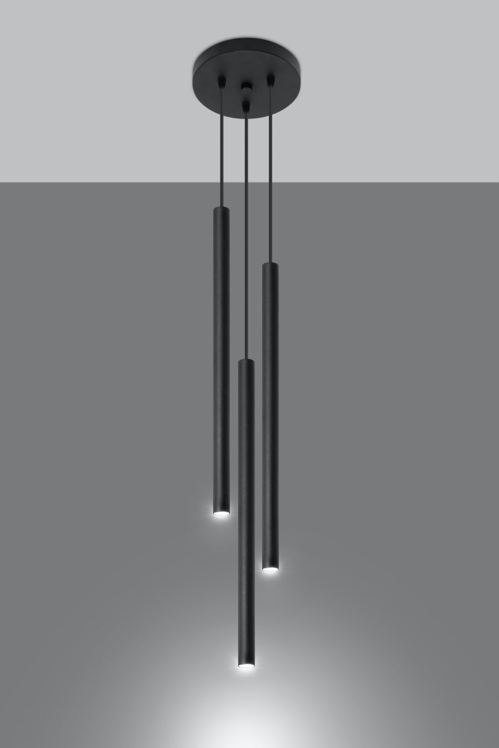 Lampe à suspendre minimaliste noire Ø20cm 3x G9 PETERA
