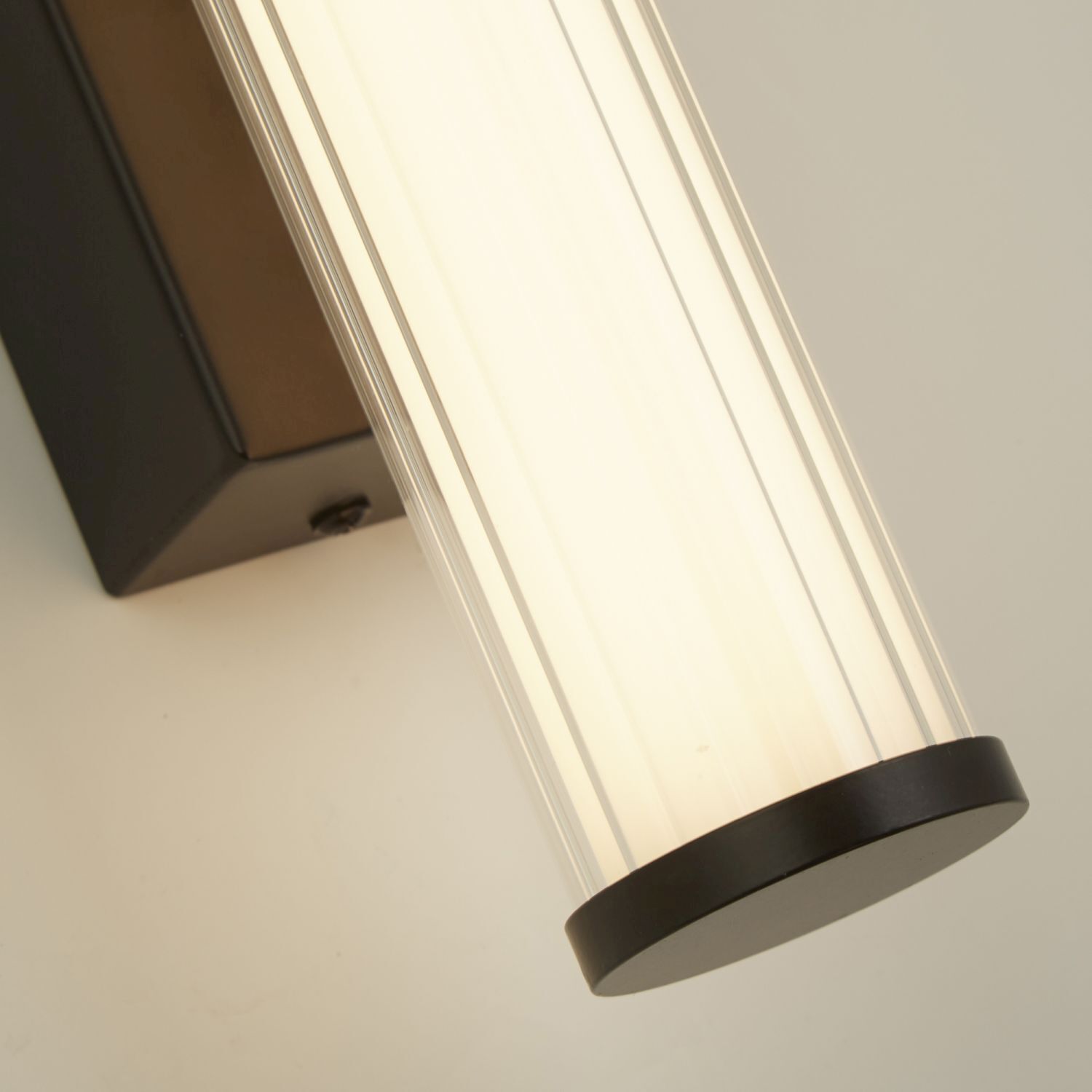 Applique LED Métal Verre IP44 H:32,5 cm Noir Blanc Lampe, Beleuchtung