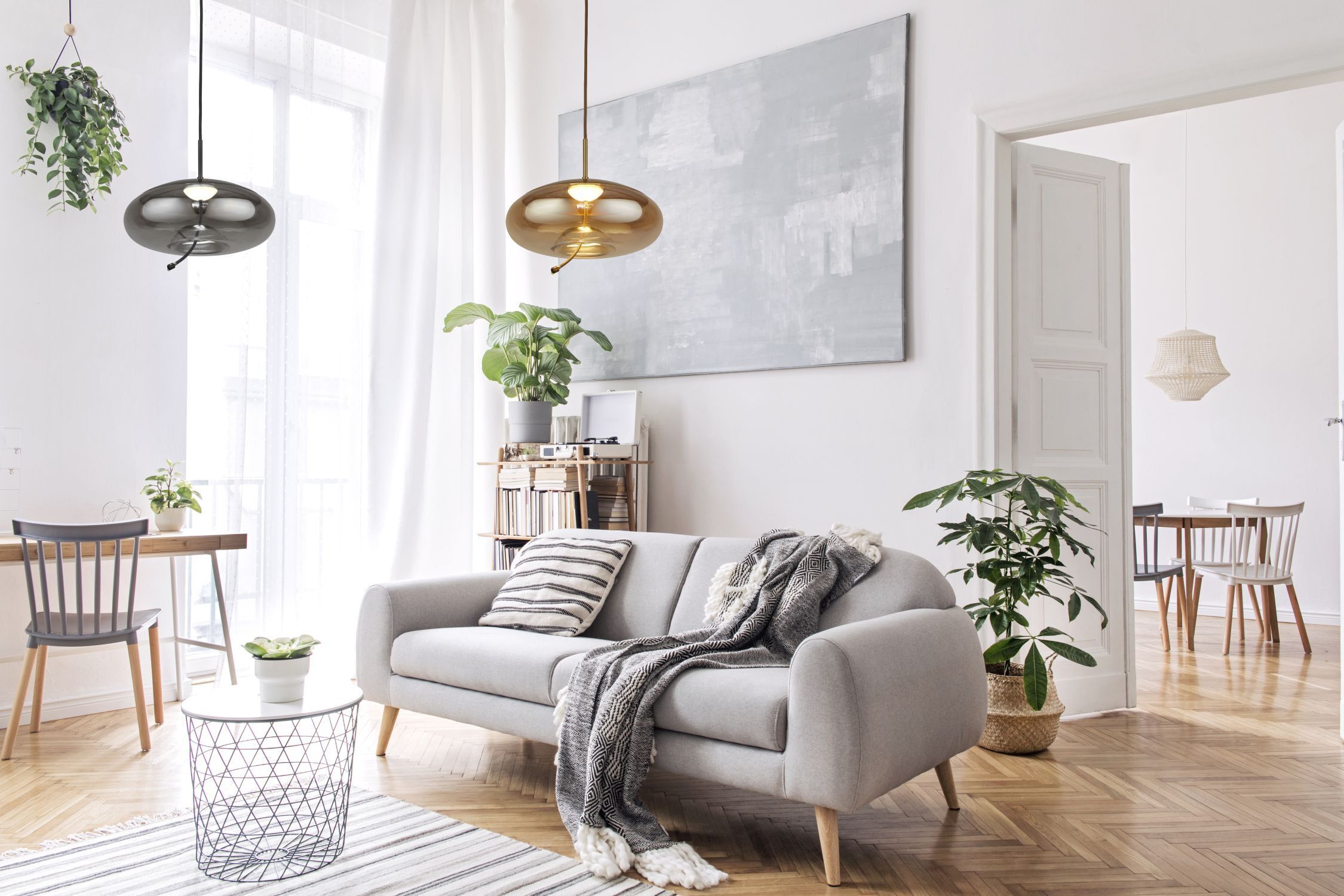 Lampe LED à suspendre verre fumé Ø 31 cm rond gris noir 2700 K