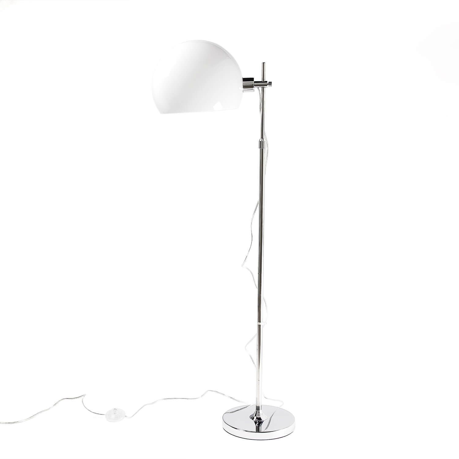 Stehlampe Wohnzimmer Leseleuchte Chrom Weiß Bauhaus Lampe, Lampenschirm