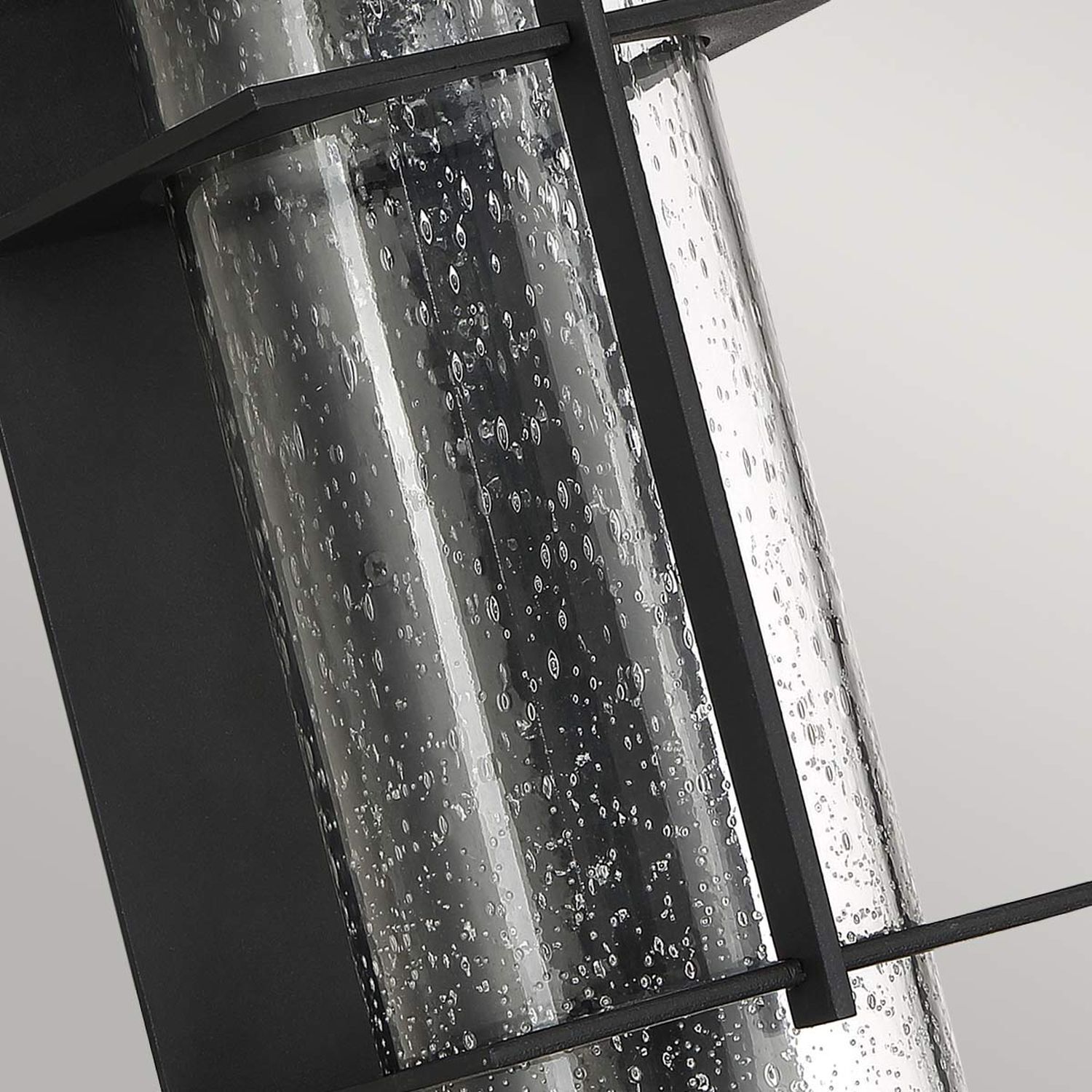 Laterne, Glaslampe, Schwarz, viel Glas, Wassertröpfchen dekor