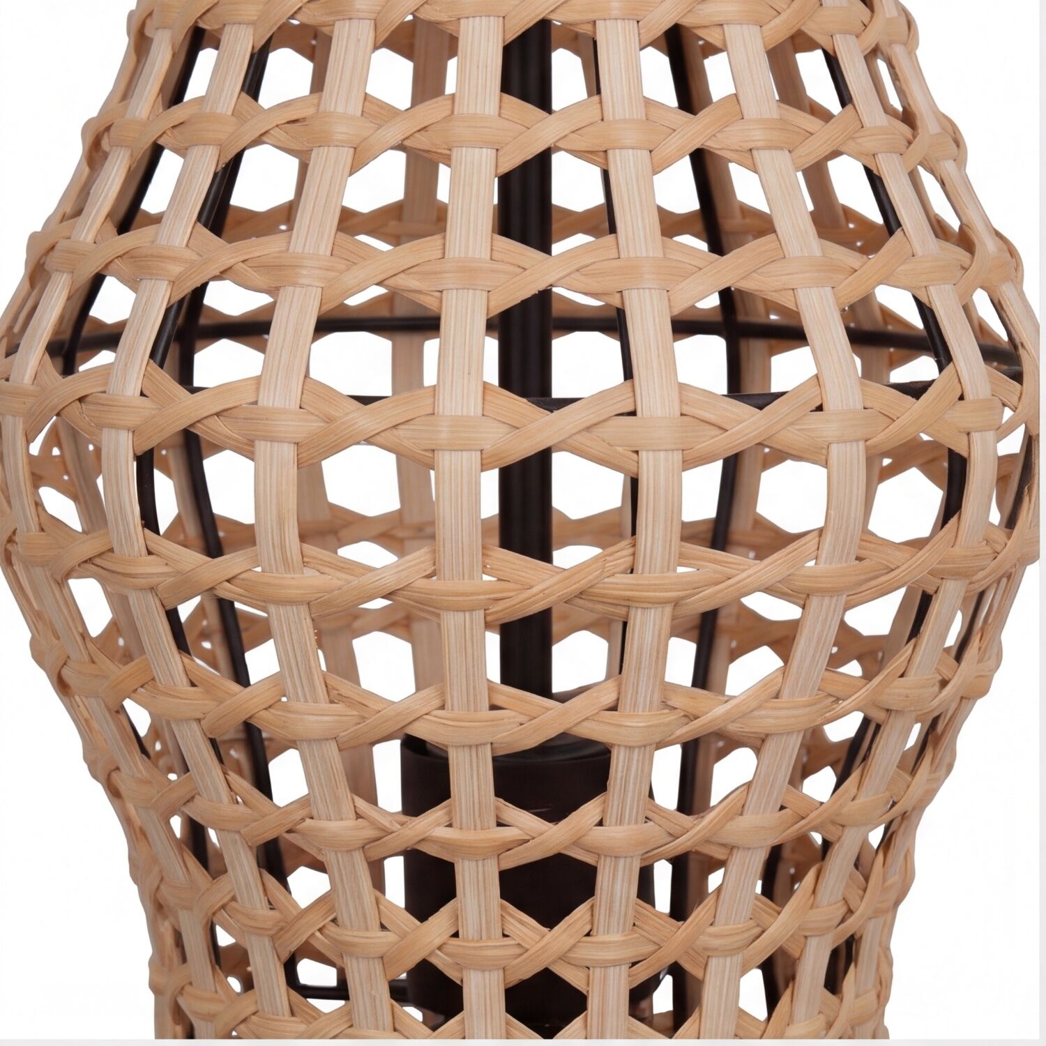 korb, geflochten, lampe, schilf, tischlampe