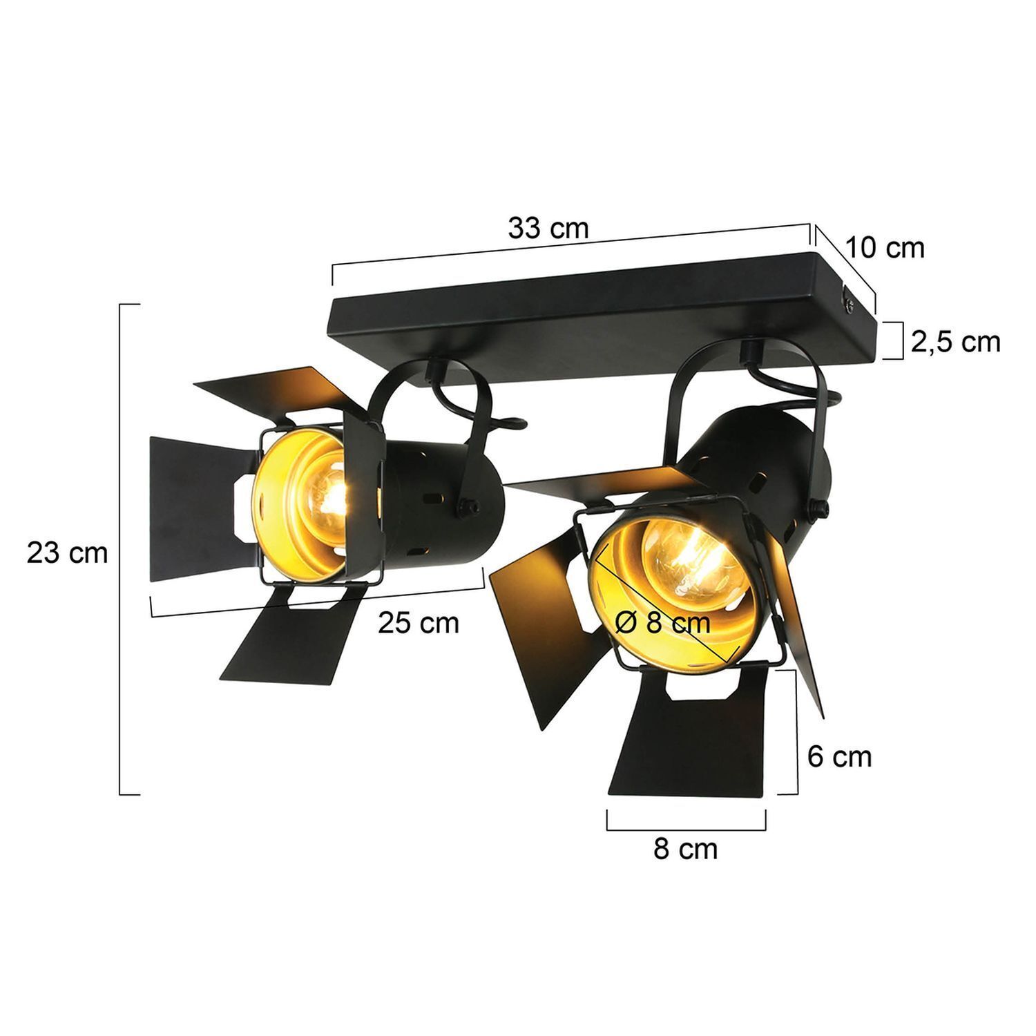 Industrial Deckenstrahler Metall L:58 cm E27 flexibel