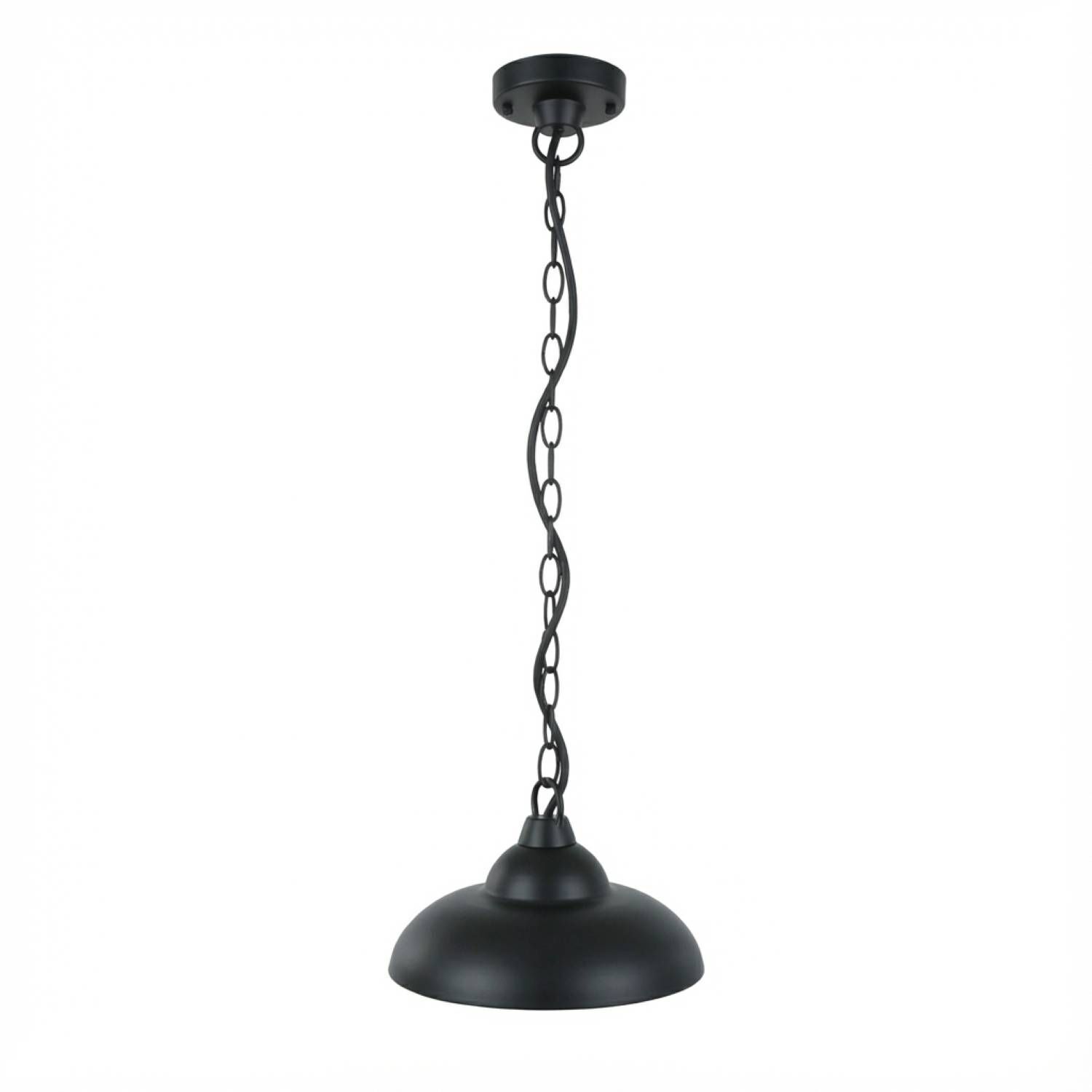 LED Hängelampe außen Schwarz IP54 3000 K 1200 lm Hängeleuchte, Kette, Schwarz, Metall, Lampenschirm