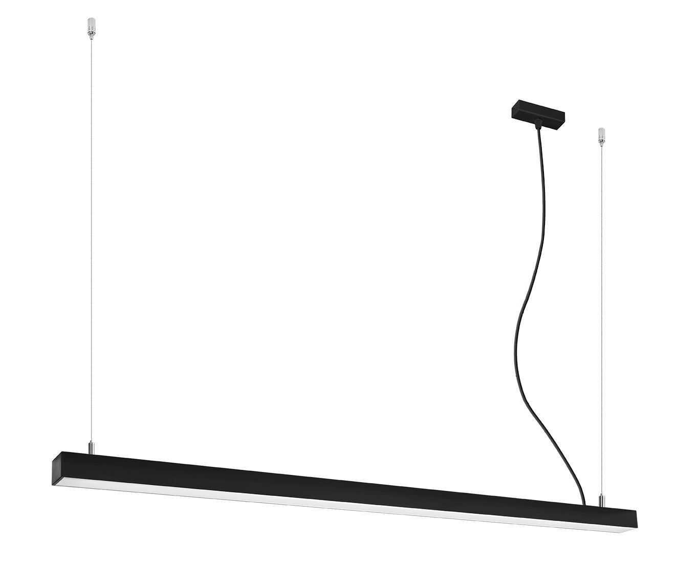 Luminaire LED suspendu noir 150 cm 4000 K 4940 lm faible éblouissement